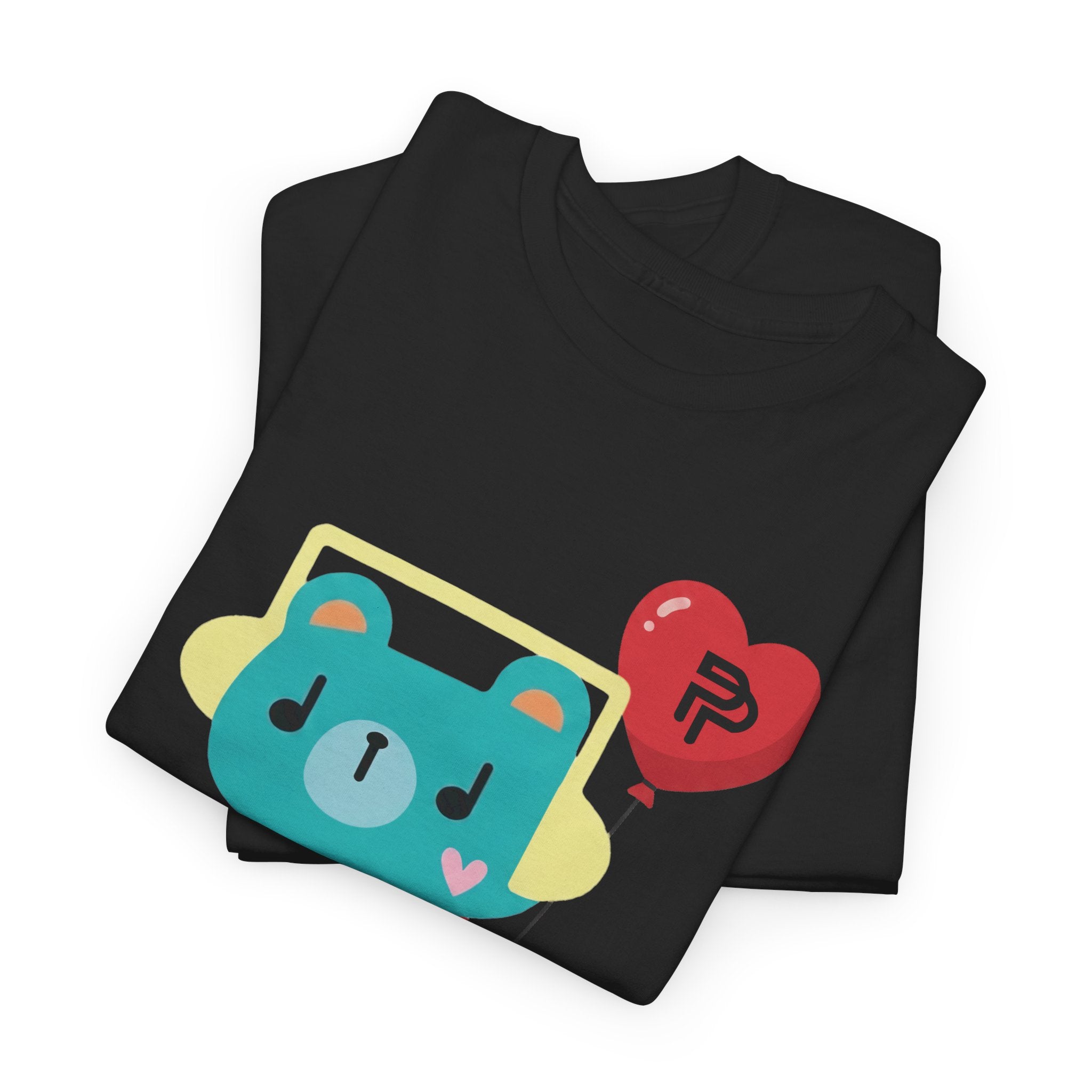 PondPhuwin 'Permpoon' bear mascot t-shirt in black — Thai BL fan merch