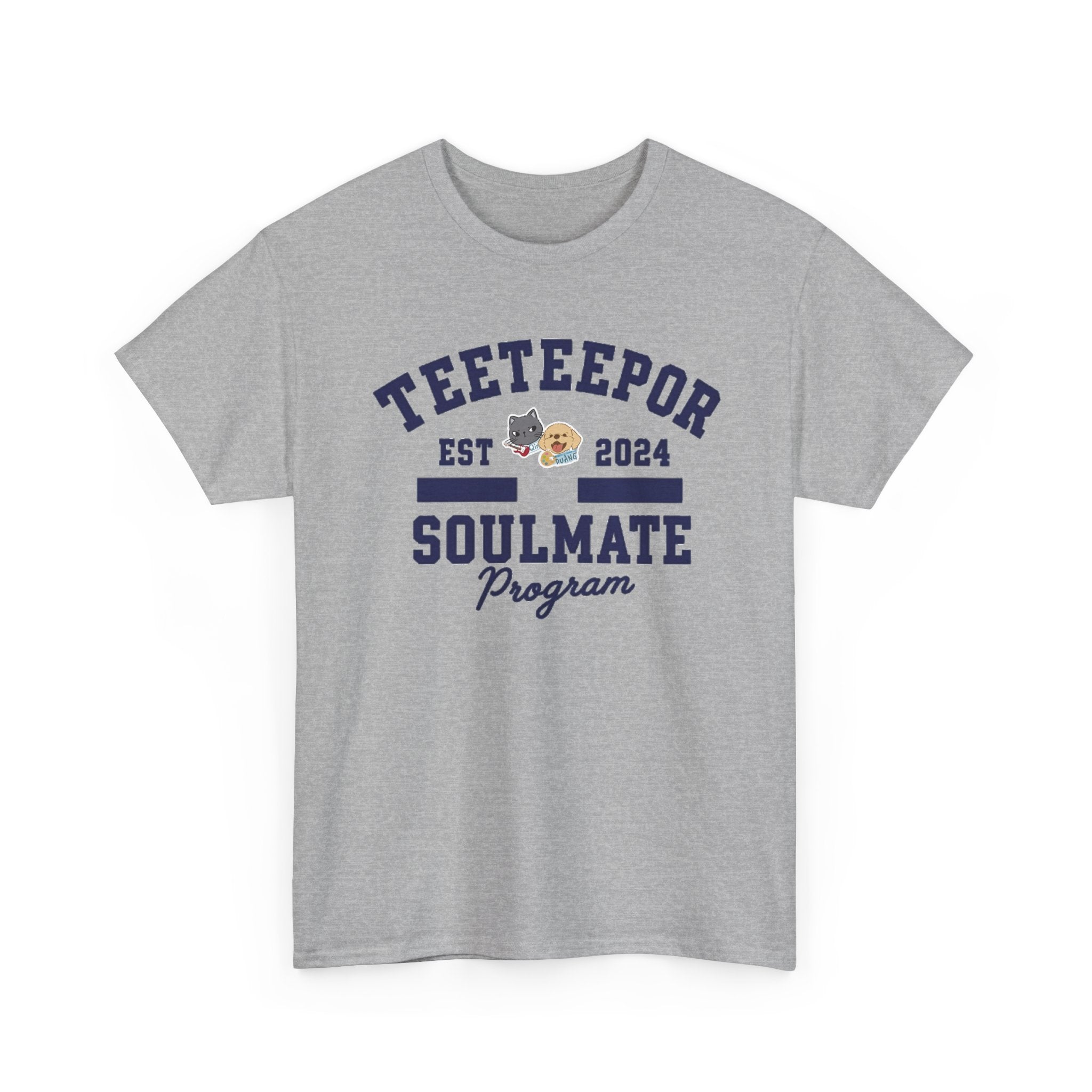 TeeteePor Soulmate Program varsity tee in Sport Grey, front print – Duang With You Thai BL merch
