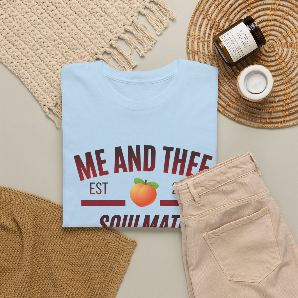 Me and Thee 'Soulmate Project' t-shirt in light blue — PondPhuwin Thai BL fan merch