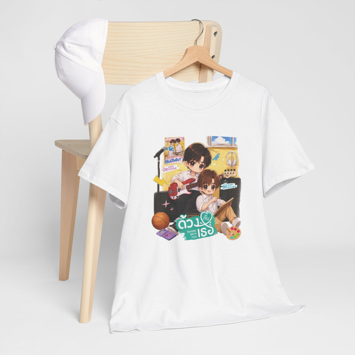 White Duang With You TeeteePor series tee on a wooden hanger