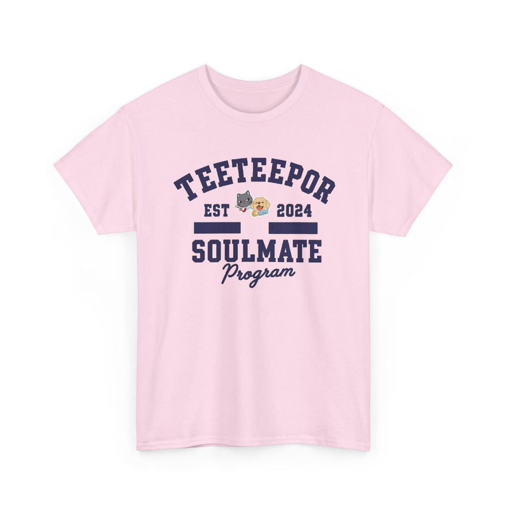 TeeteePor Soulmate Program varsity tee in Light Pink, front print – Duang With You Thai BL merch