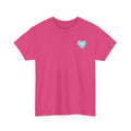 Duang With You t-shirt in heliconia pink — mint heart chest print, TeeteePor Thai BL fan merch