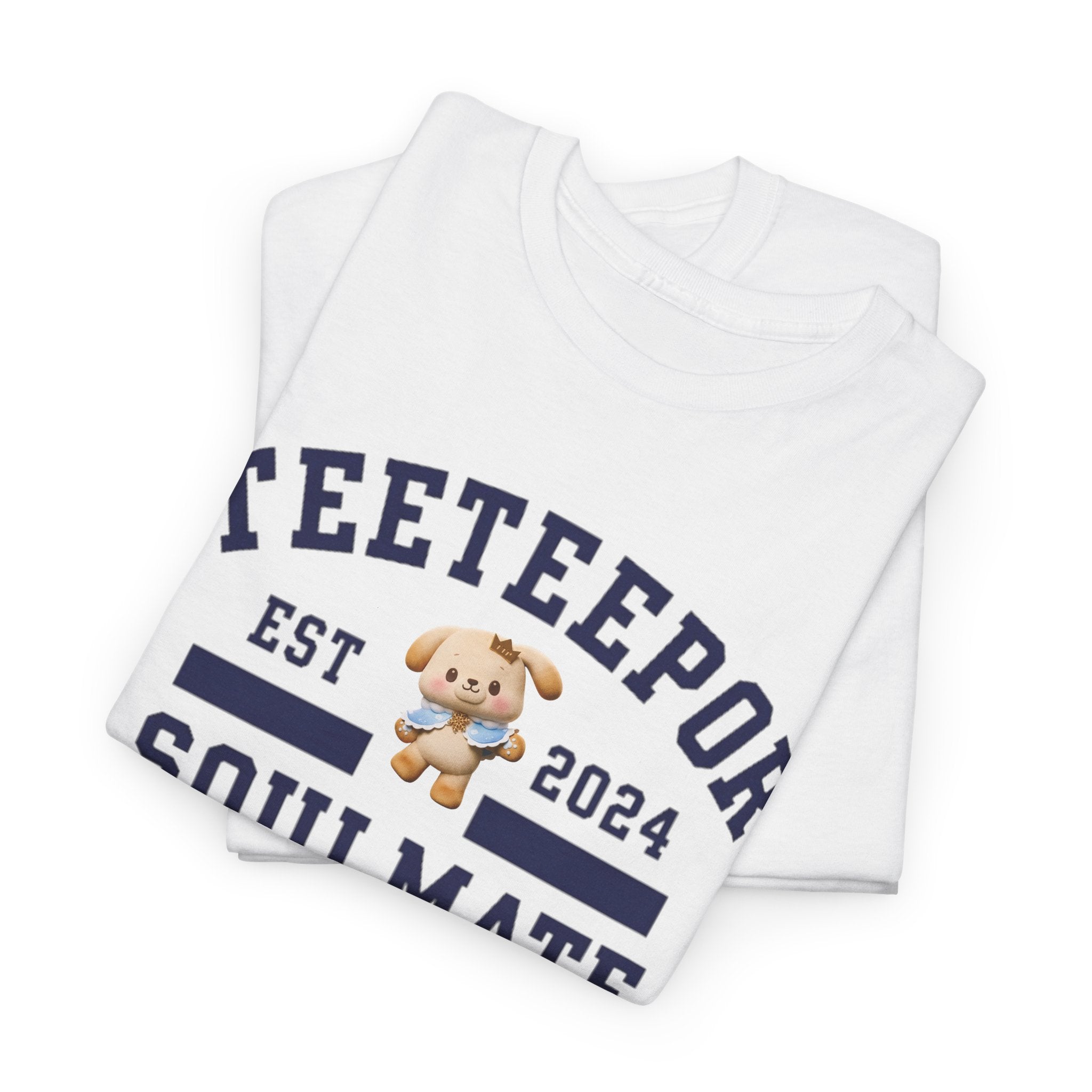 TeeteePor Soulmate Program varsity t-shirt with BokBear mascot — Thai BL Duang With You fan merch, Domundi ship tee