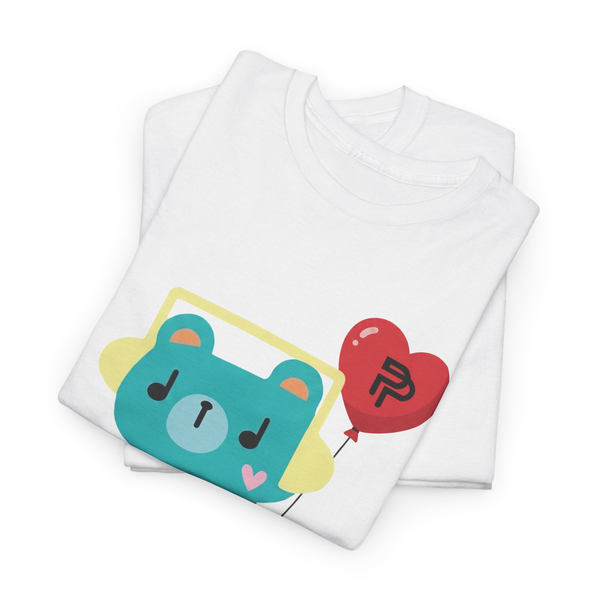 PondPhuwin 'Permpoon' bear mascot t-shirt in white — Thai BL fan merch