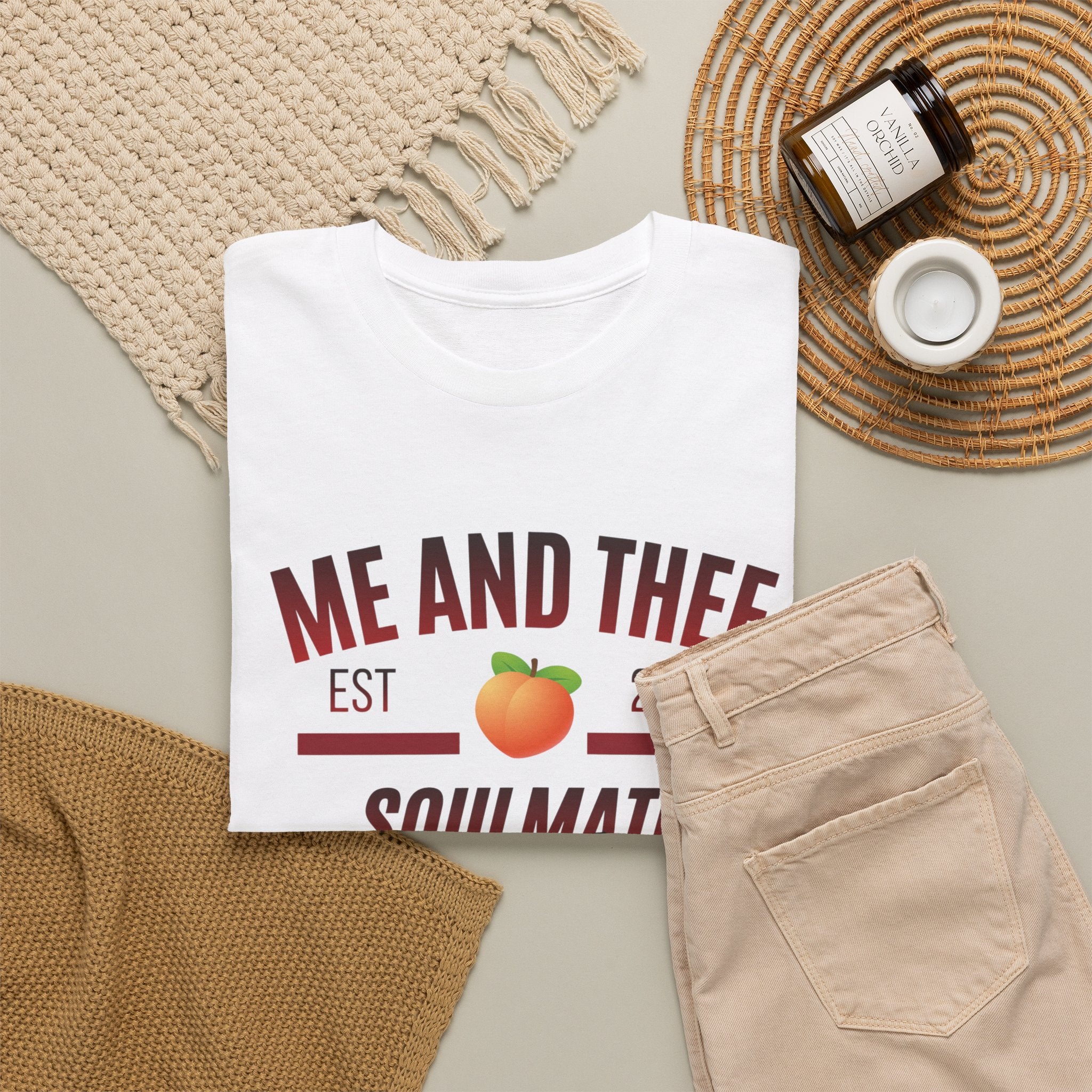 Me and Thee 'Soulmate Project' t-shirt in white — PondPhuwin Thai BL fan merch