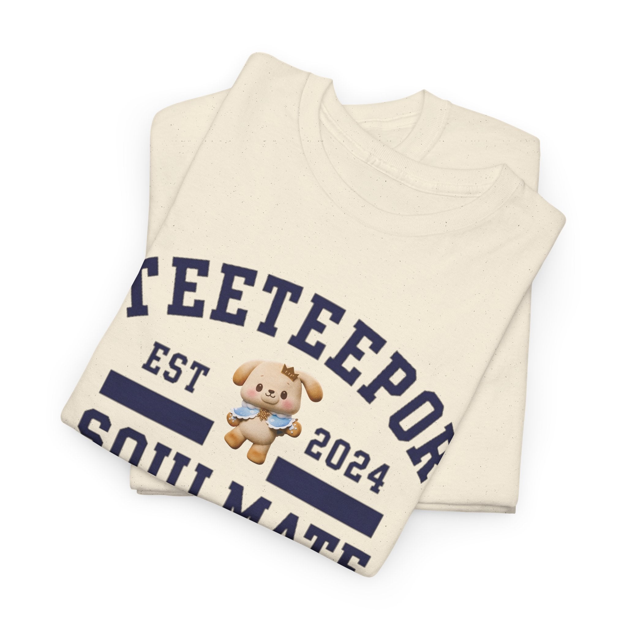 TeeteePor Soulmate Program varsity t-shirt with BokBear mascot — Thai BL Duang With You fan merch, Domundi ship tee
