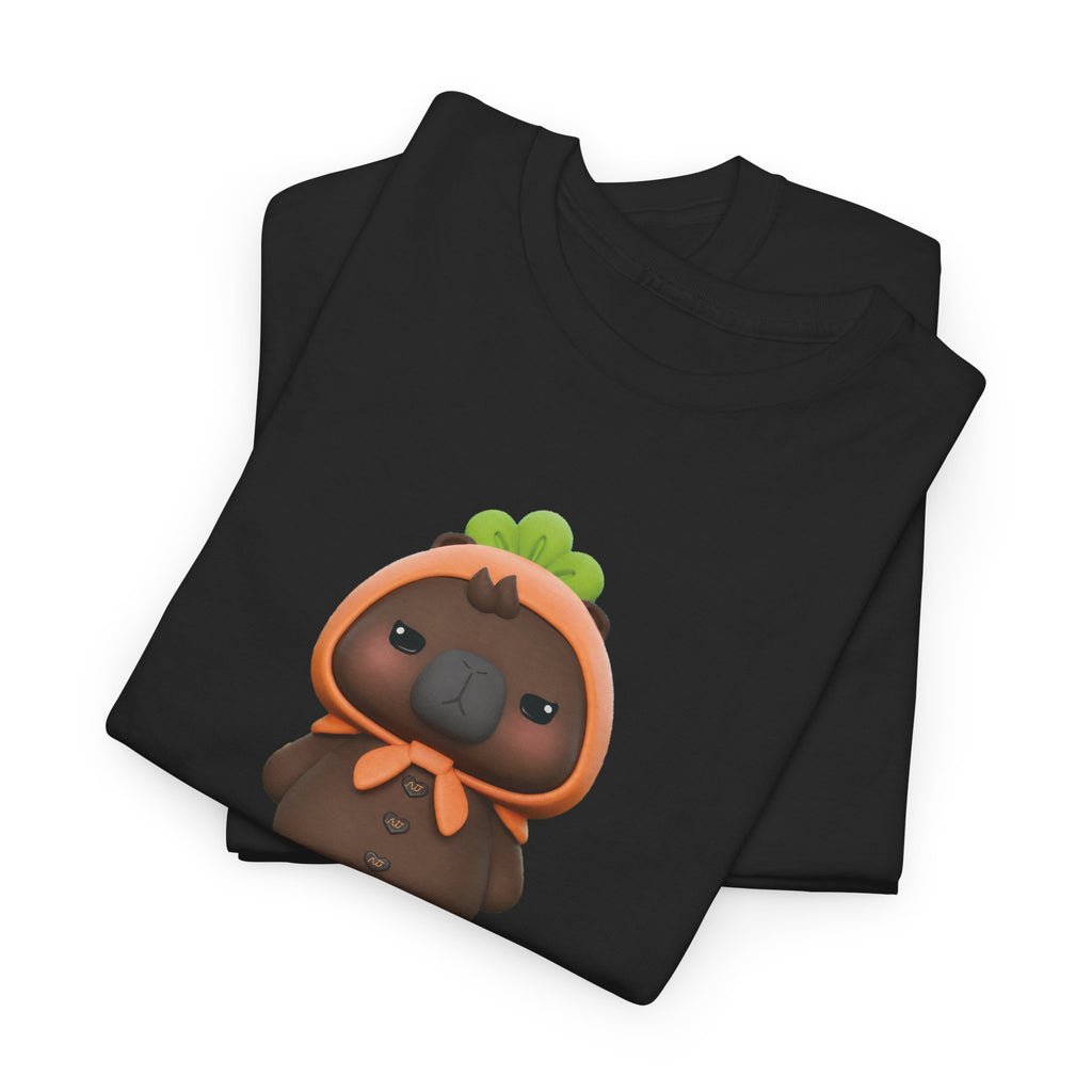 Folded black NetJJ JookKroo mascot t-shirt — Love Upon a Time Thai BL fan merch