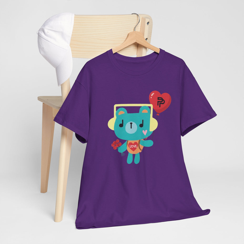 PondPhuwin 'Permpoon' bear mascot t-shirt in purple — Thai BL fan merch