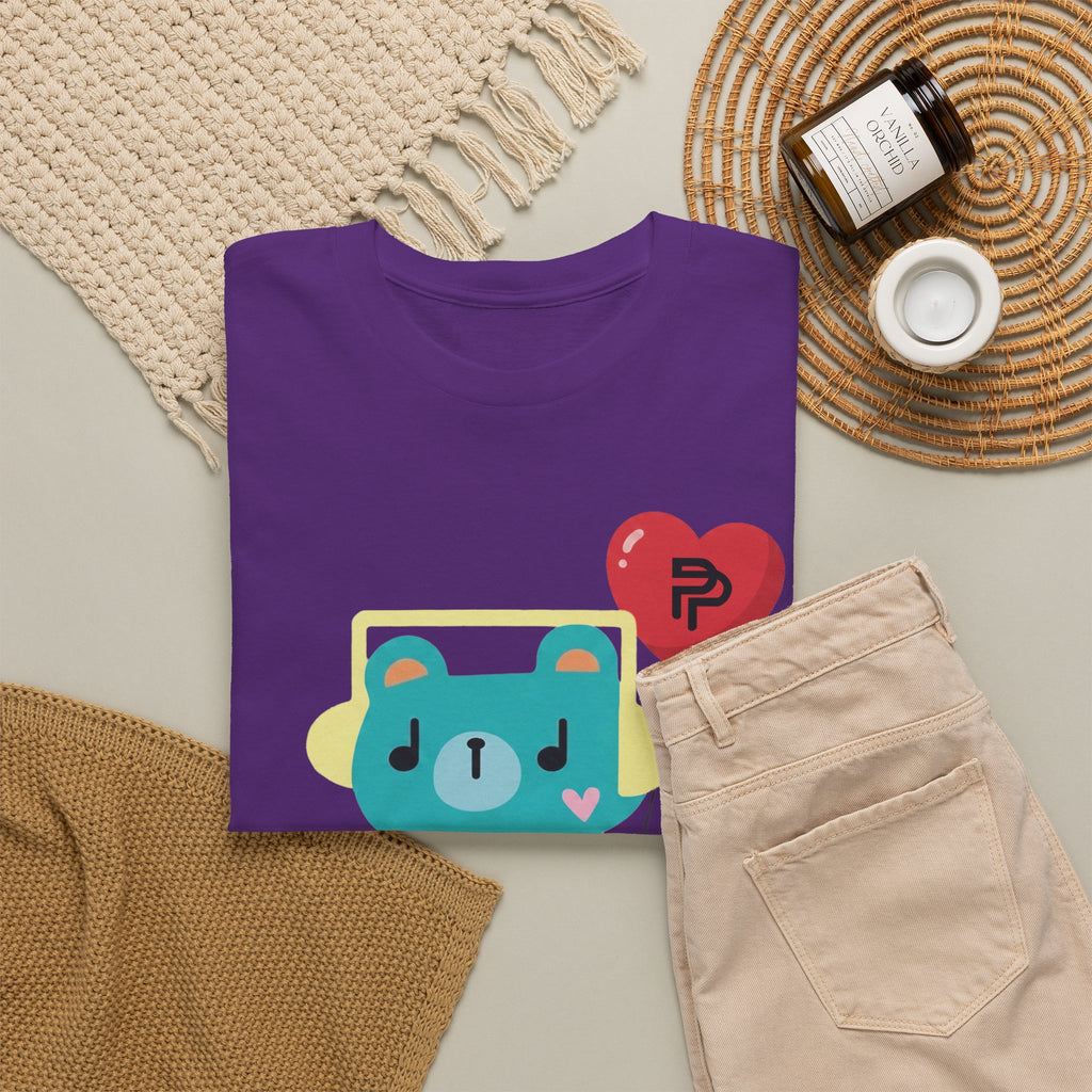 PondPhuwin 'Permpoon' bear mascot t-shirt in purple — Thai BL fan merch