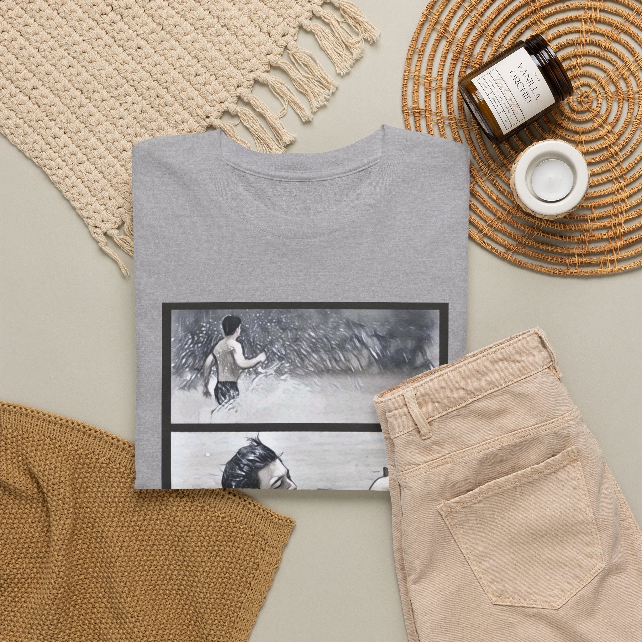PondPhuwin 'Me and Thee' Thee & Peach three-panel scene t-shirt — Thai BL fan merch