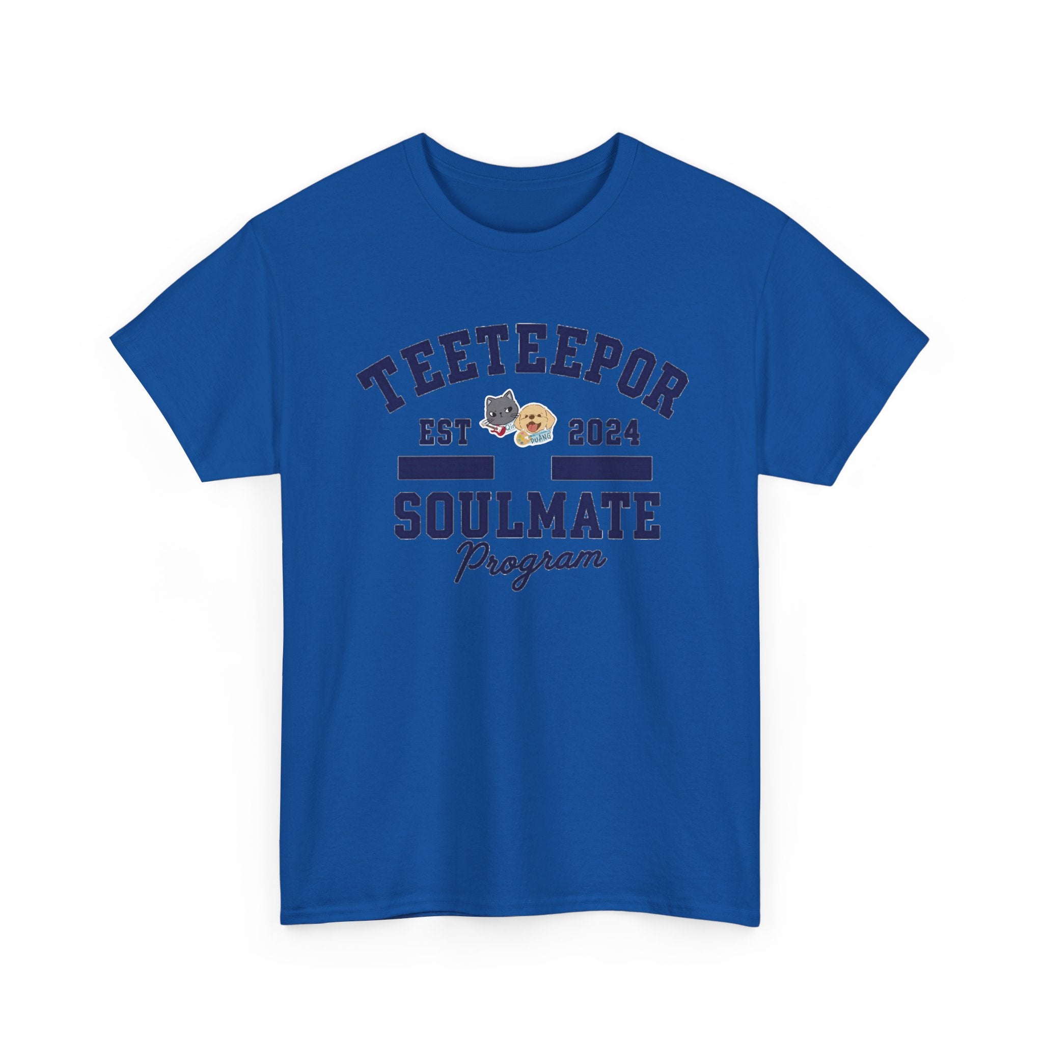 TeeteePor Soulmate Program varsity tee in Royal, front print – Duang With You Thai BL merch