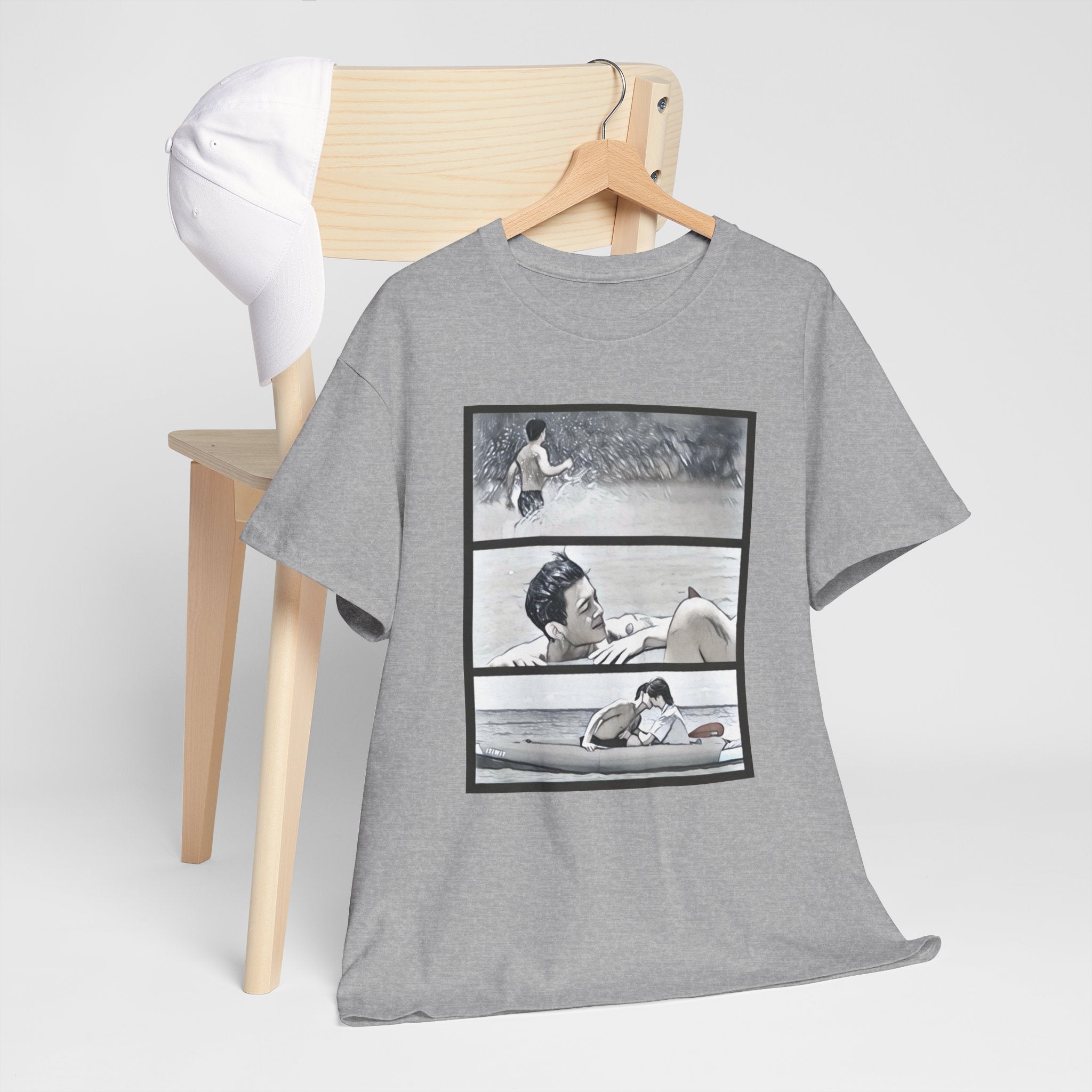 PondPhuwin 'Me and Thee' Thee & Peach three-panel scene t-shirt — Thai BL fan merch