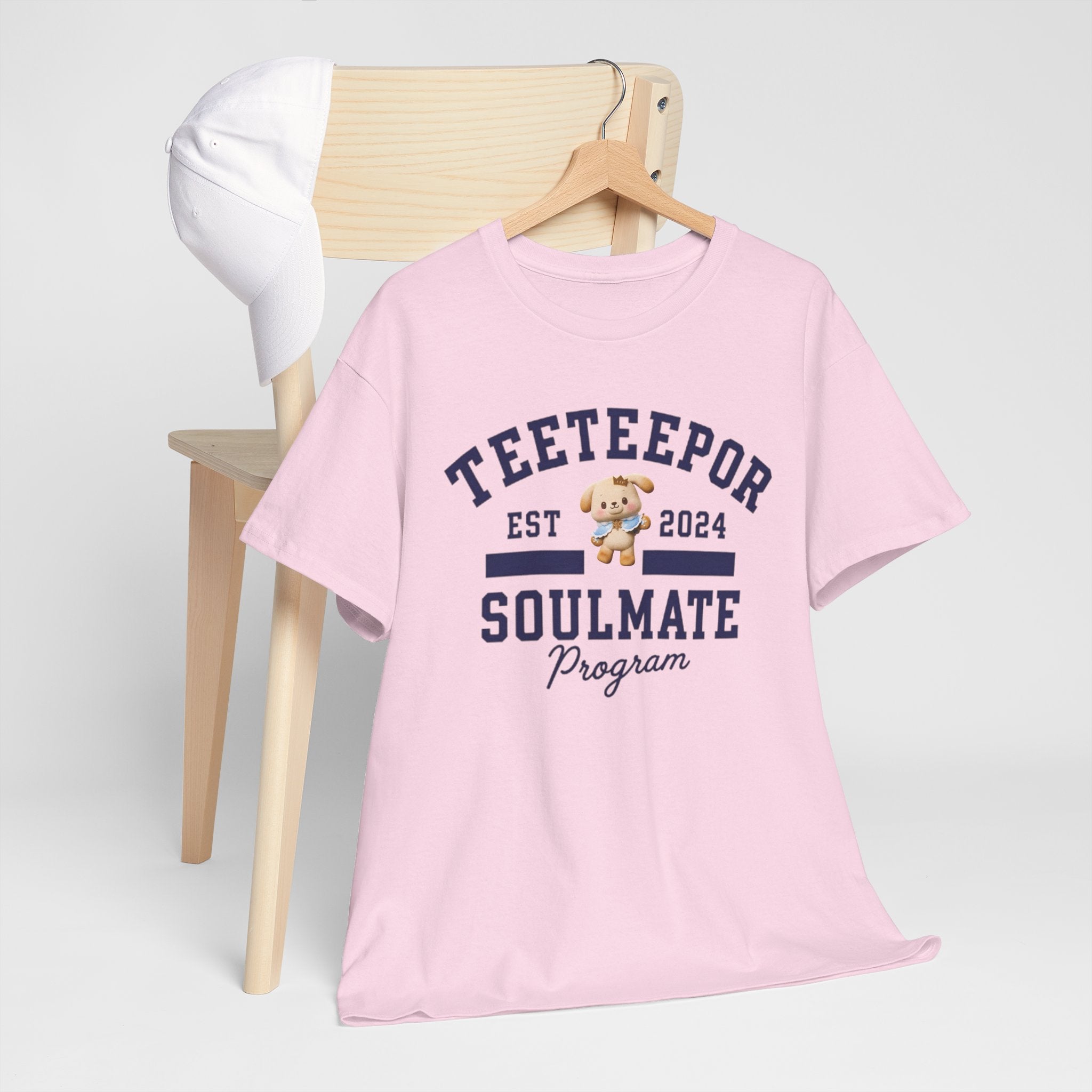 TeeteePor Soulmate Program varsity t-shirt with BokBear mascot — Thai BL Duang With You fan merch, Domundi ship tee