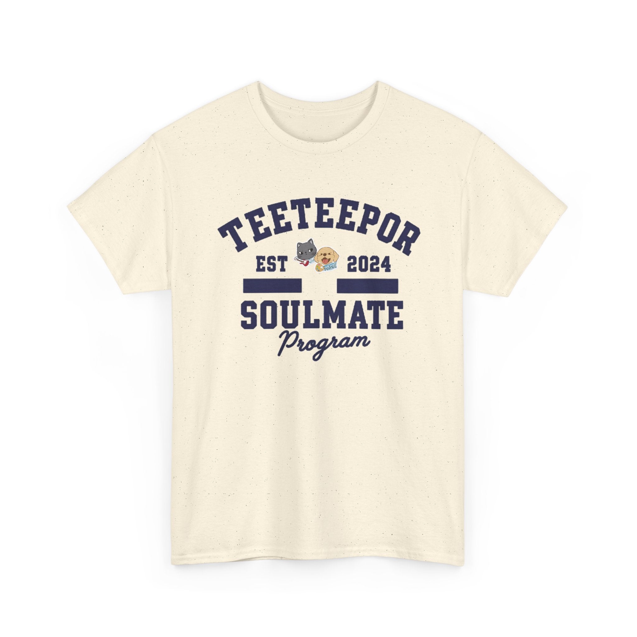 TeeteePor Soulmate Program varsity tee in Natural, front print – Duang With You Thai BL merch