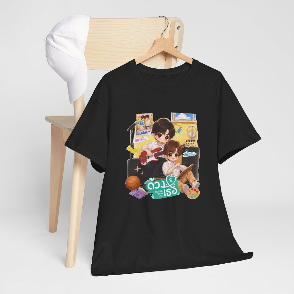 Black Duang With You TeeteePor series tee on a wooden hanger