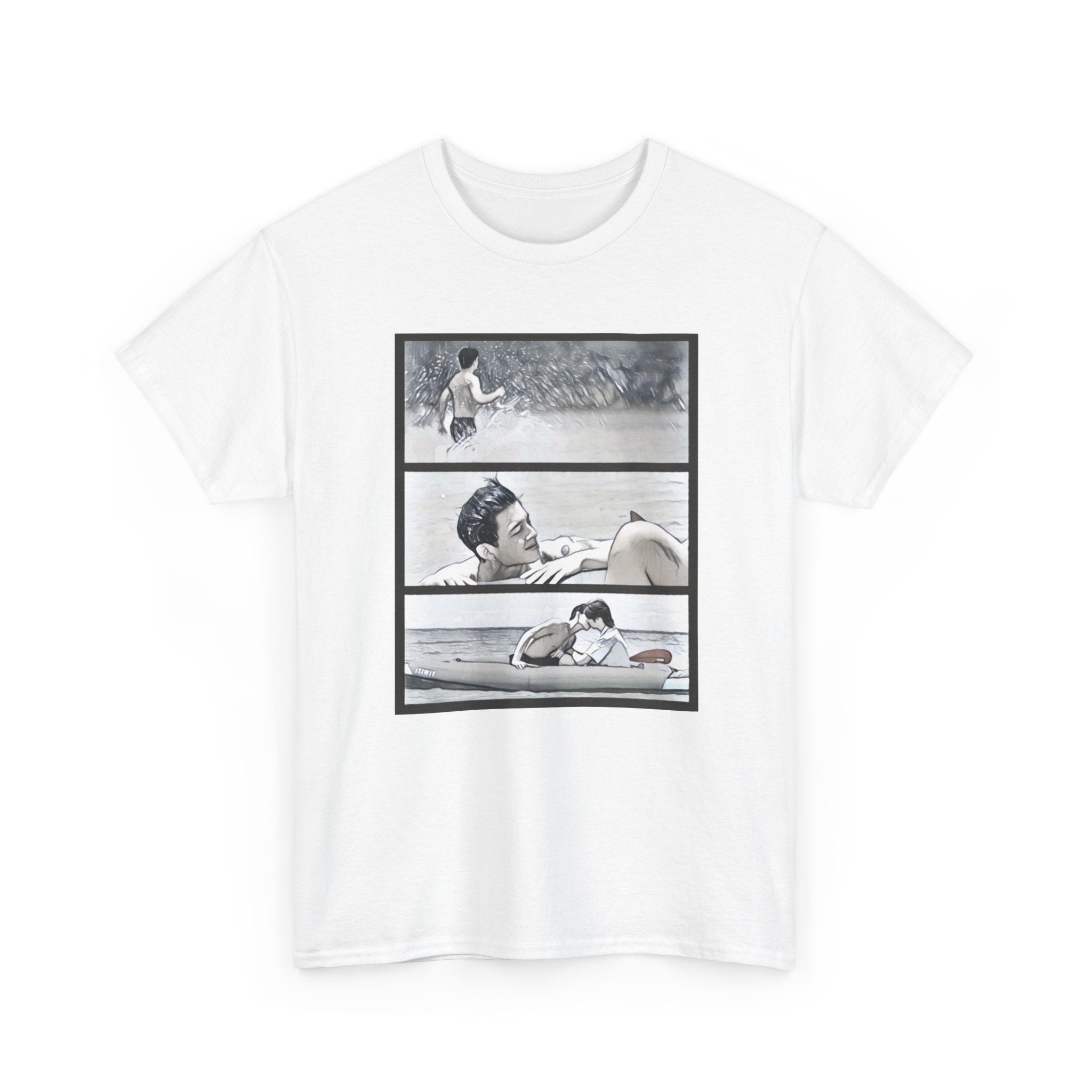 PondPhuwin 'Me and Thee' Thee & Peach three-panel scene t-shirt — Thai BL fan merch