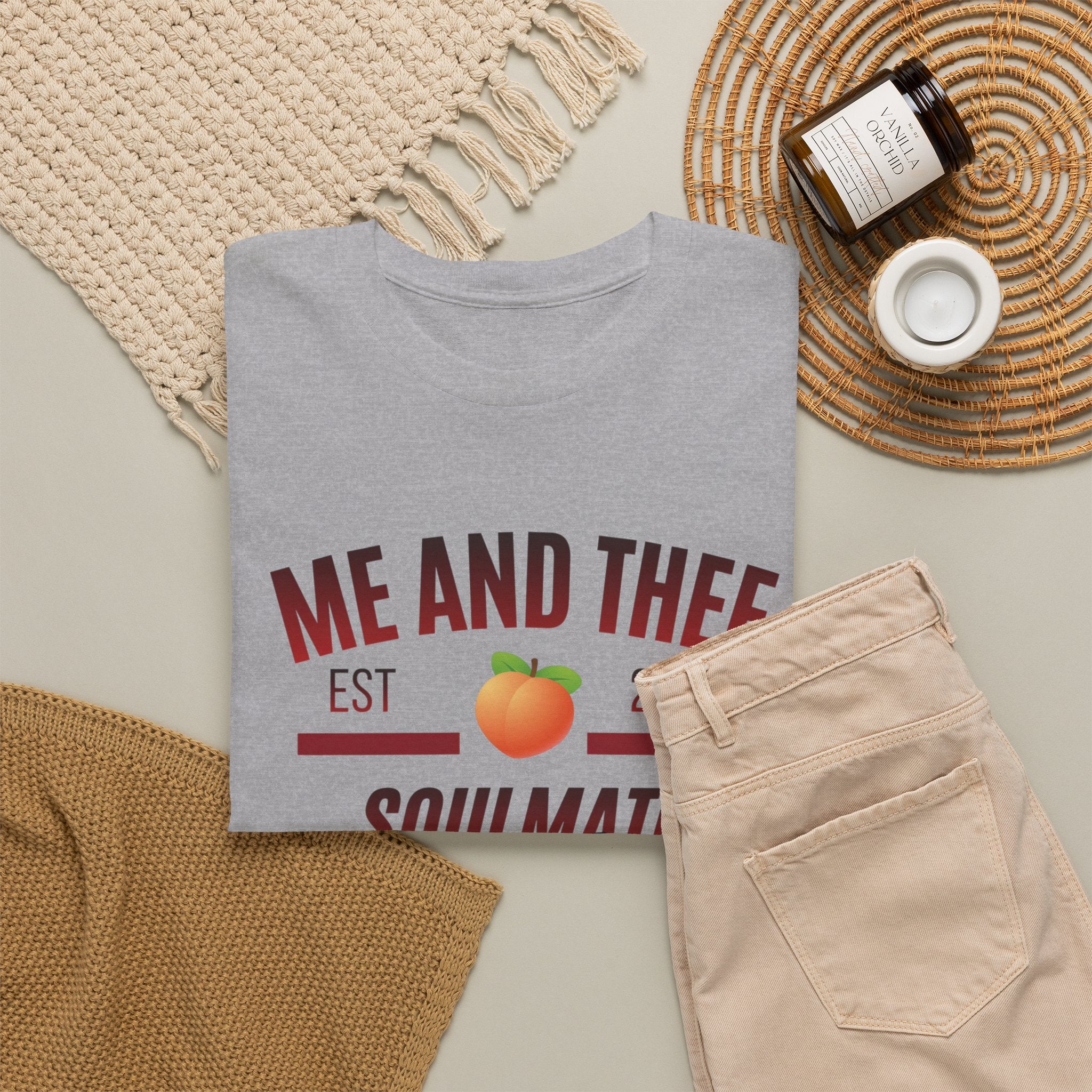 Me and Thee 'Soulmate Project' t-shirt in sport grey — PondPhuwin Thai BL fan merch
