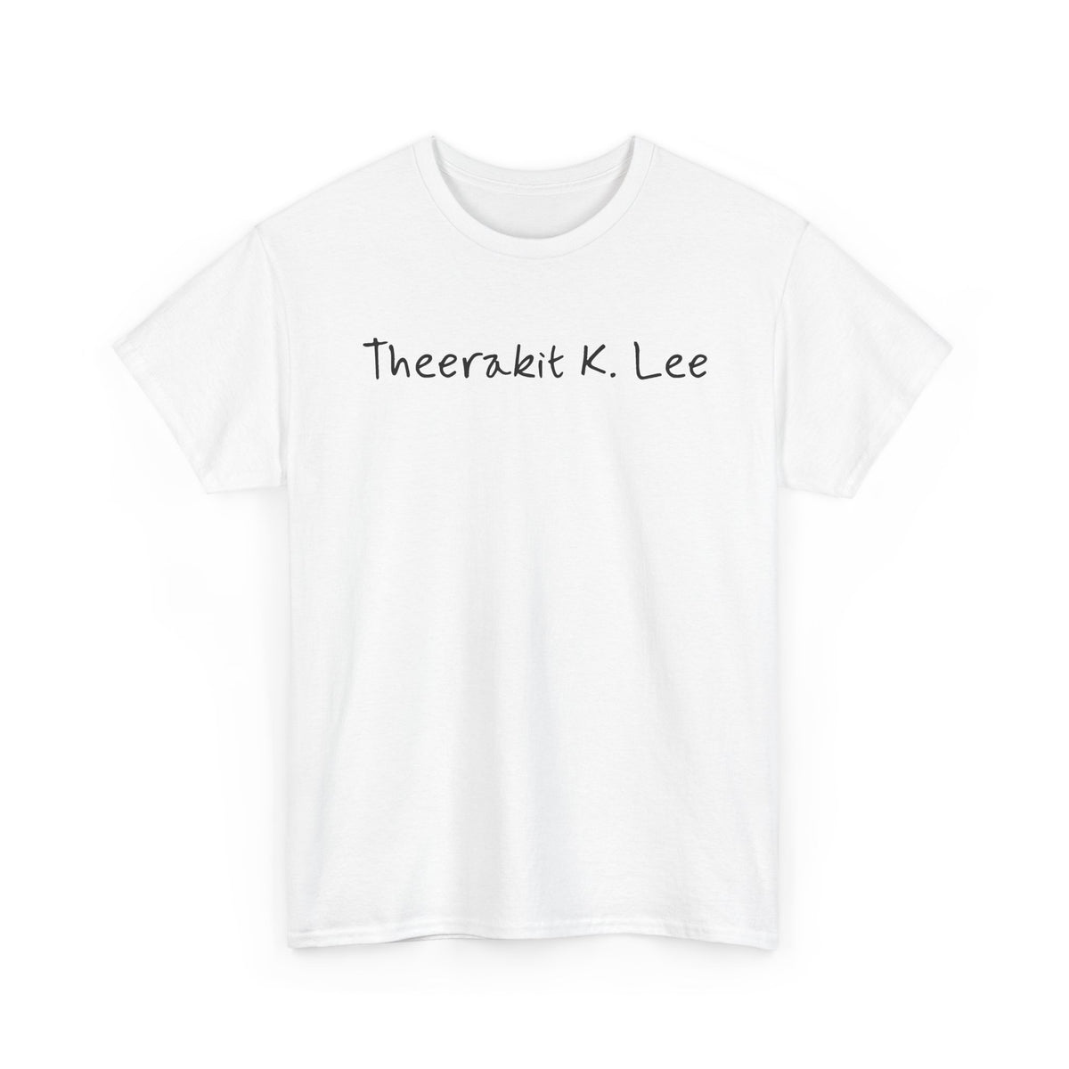 Theerakit K. Lee handwritten tee in white, front print – Me and Thee PondPhuwin fan merch