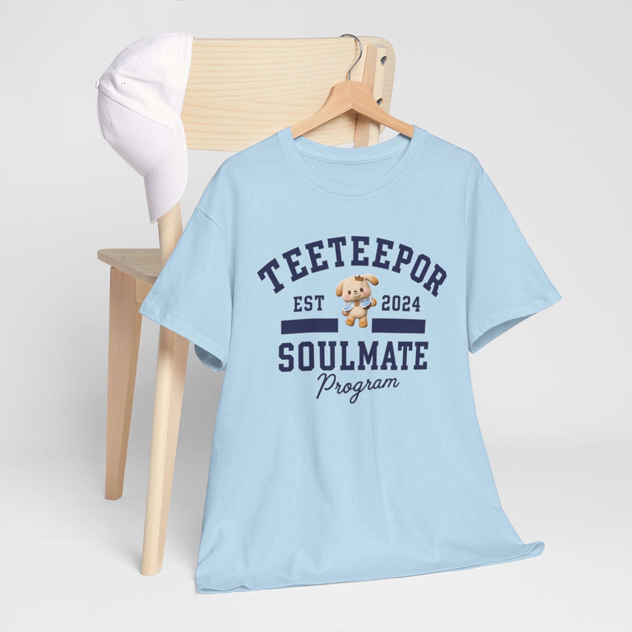 TeeteePor Soulmate Program varsity t-shirt with BokBear mascot — Thai BL Duang With You fan merch, Domundi ship tee