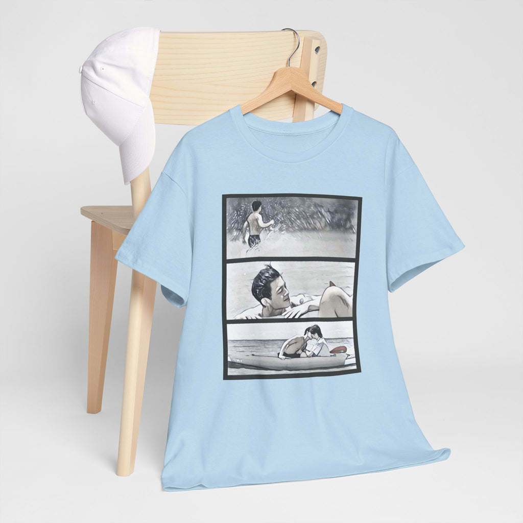 PondPhuwin 'Me and Thee' Thee & Peach three-panel scene t-shirt — Thai BL fan merch