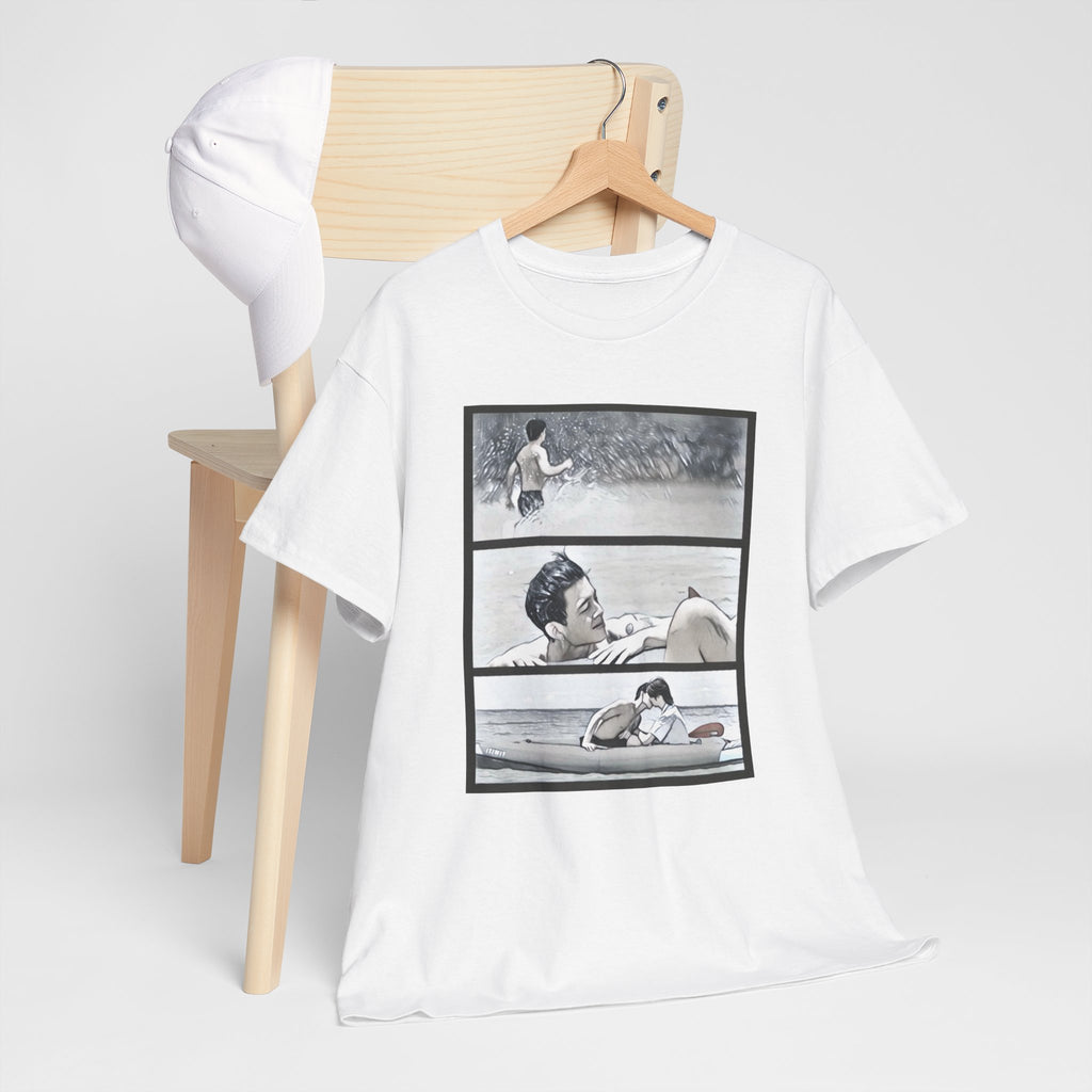 PondPhuwin 'Me and Thee' Thee & Peach three-panel scene t-shirt — Thai BL fan merch