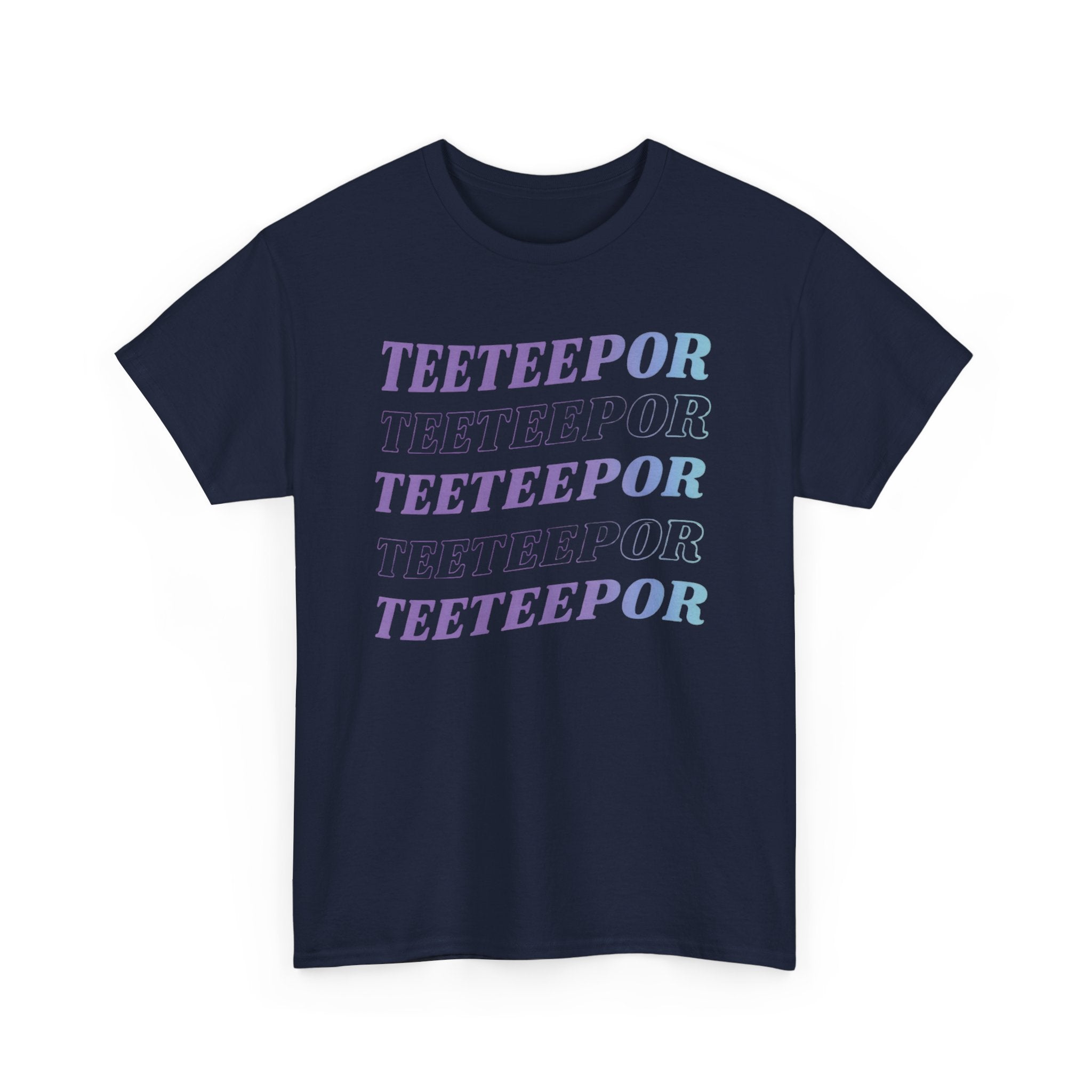 TeeteePor retro gradient t-shirt in navy — Thai BL Duang With You fan merch, Domundi ship tee