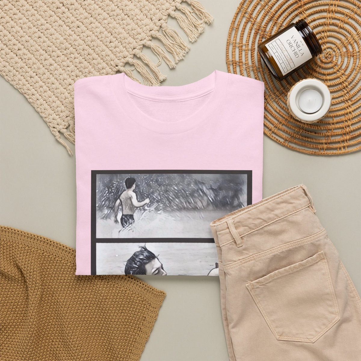 PondPhuwin 'Me and Thee' Thee & Peach three-panel scene t-shirt — Thai BL fan merch