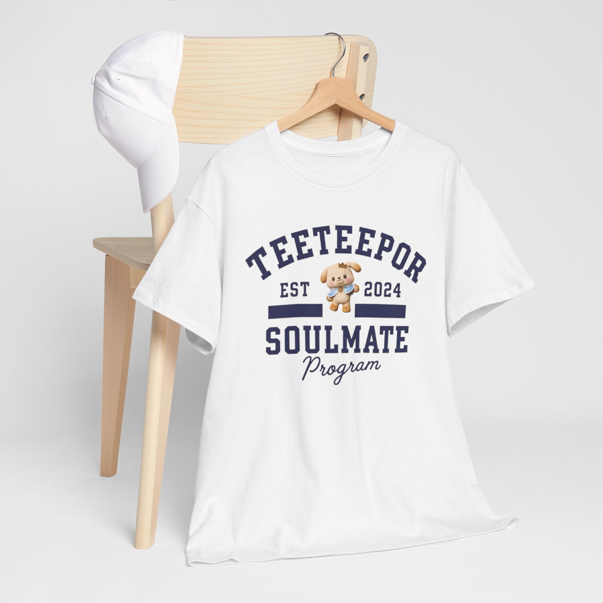 TeeteePor Soulmate Program varsity t-shirt with BokBear mascot — Thai BL Duang With You fan merch, Domundi ship tee