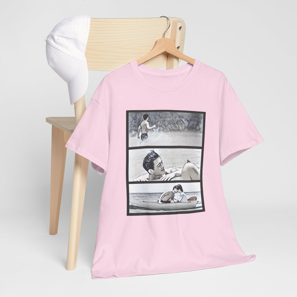PondPhuwin 'Me and Thee' Thee & Peach three-panel scene t-shirt — Thai BL fan merch