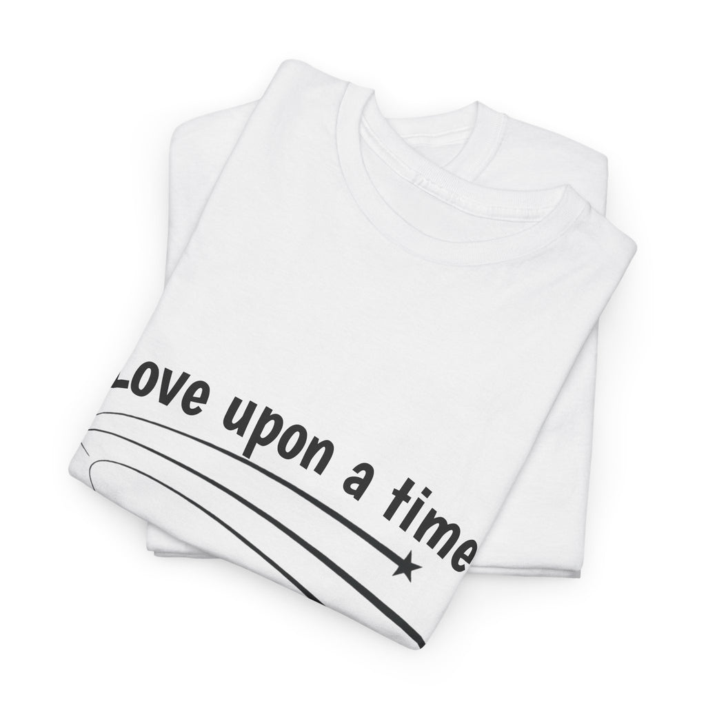 White Love Upon a Time Shooting Stars t-shirt on a hanger — Thai BL series fan merch