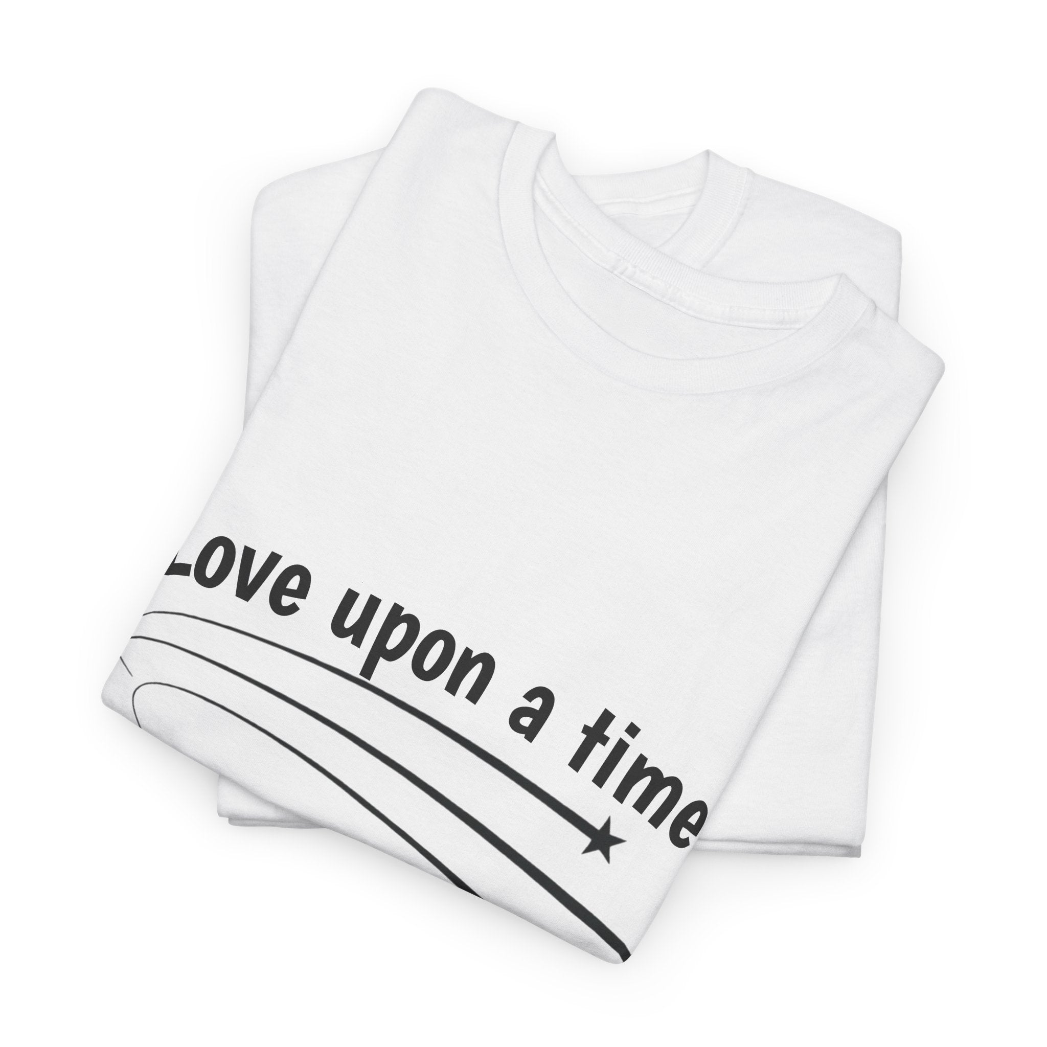 White Love Upon a Time Shooting Stars t-shirt on a hanger — Thai BL series fan merch