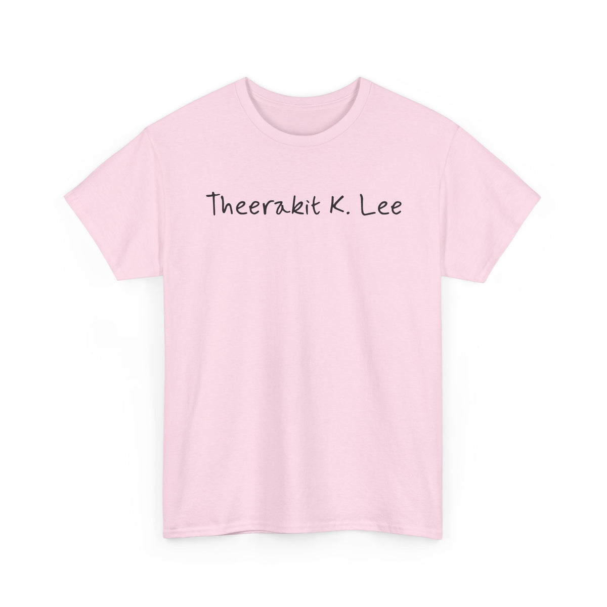 Theerakit K. Lee handwritten tee in light pink, front print – Me and Thee PondPhuwin fan merch