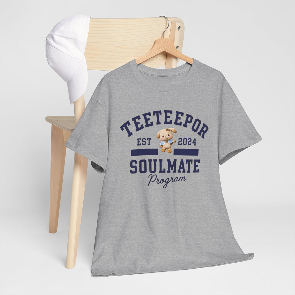 TeeteePor Soulmate Program varsity t-shirt with BokBear mascot — Thai BL Duang With You fan merch, Domundi ship tee