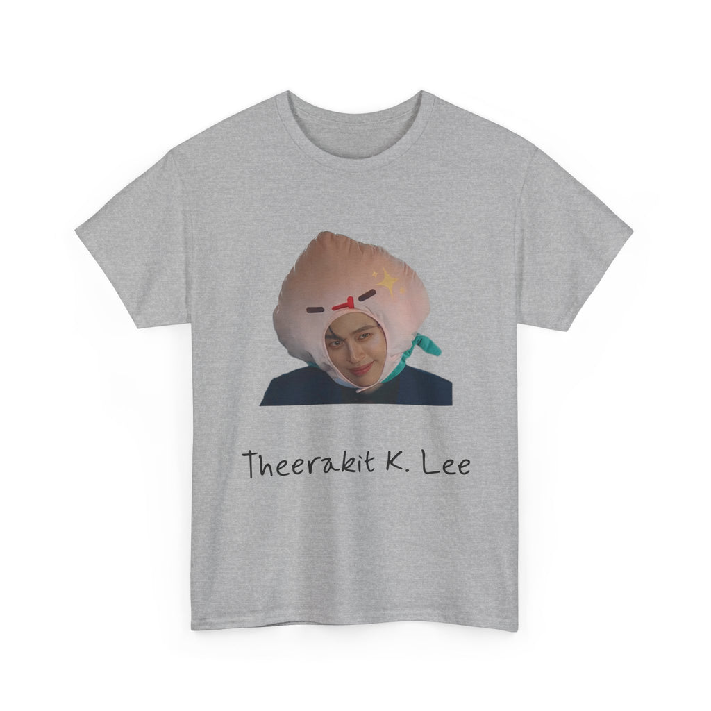 Pond as Thee 'Theerakit K. Lee' print on a sport grey unisex t-shirt (Me and Thee, PondPhuwin), front view