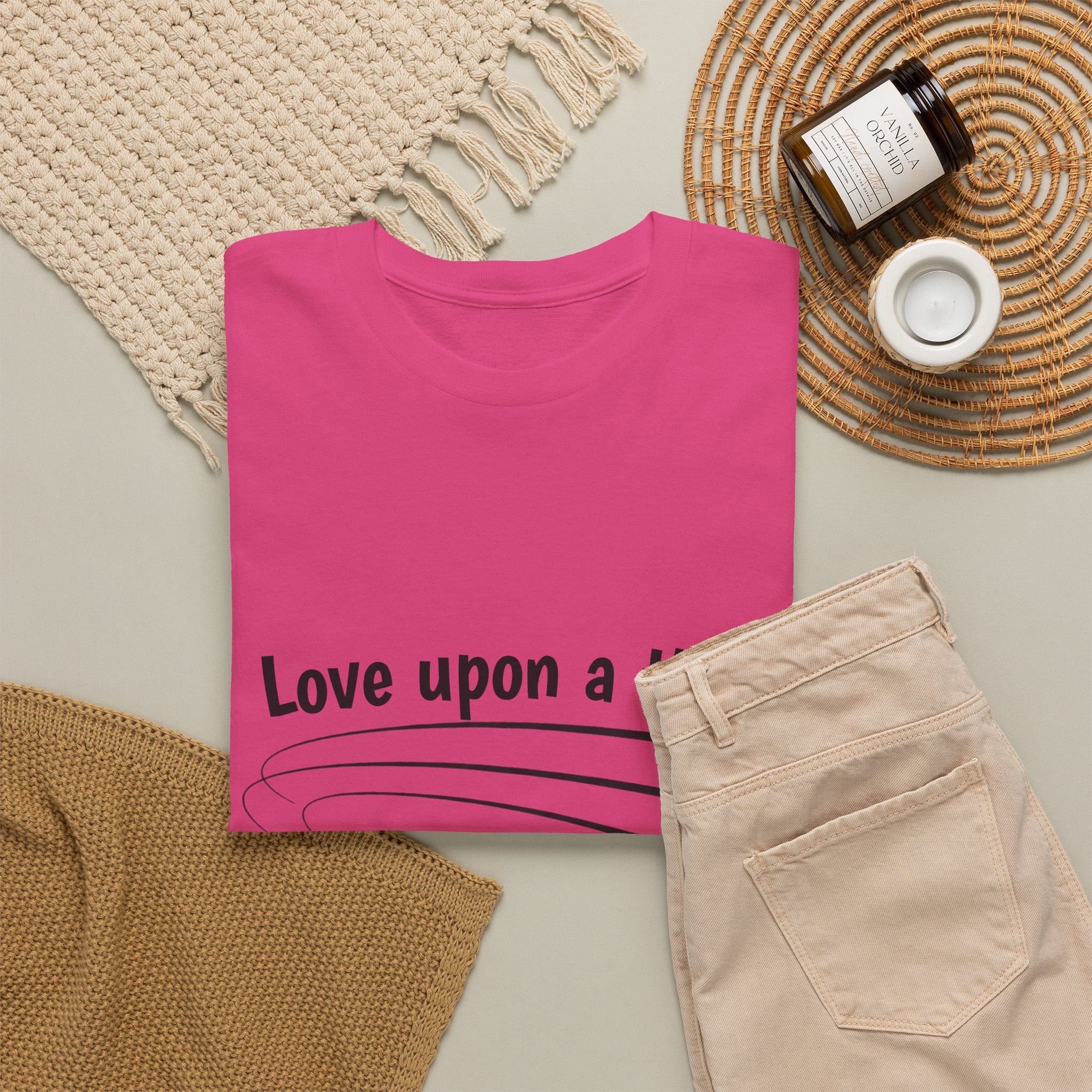 Folded heliconia pink Love Upon a Time Shooting Stars t-shirt — Thai BL series fan merch