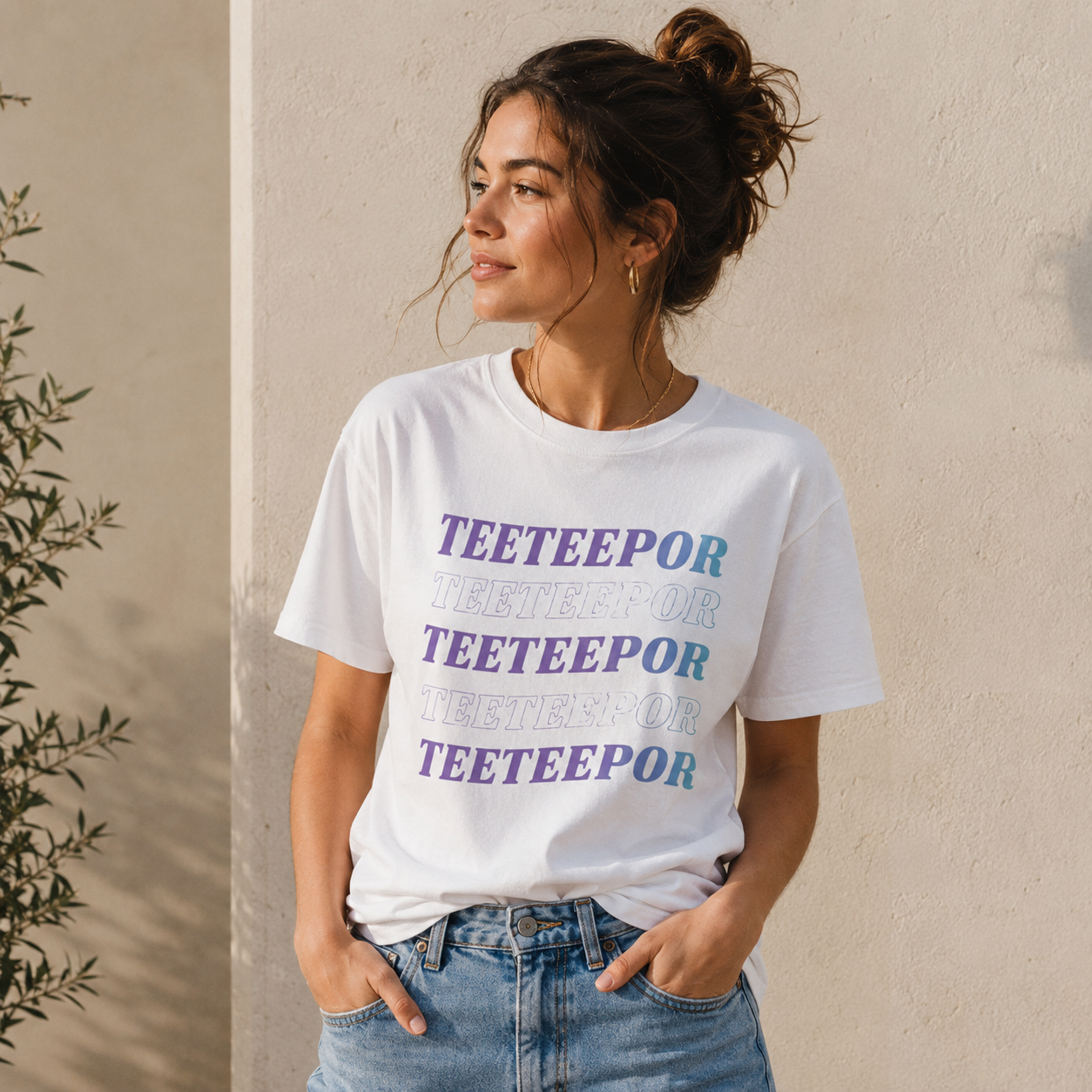 TeeteePor retro gradient t-shirt — Thai BL Duang With You fan merch, Domundi ship tee
