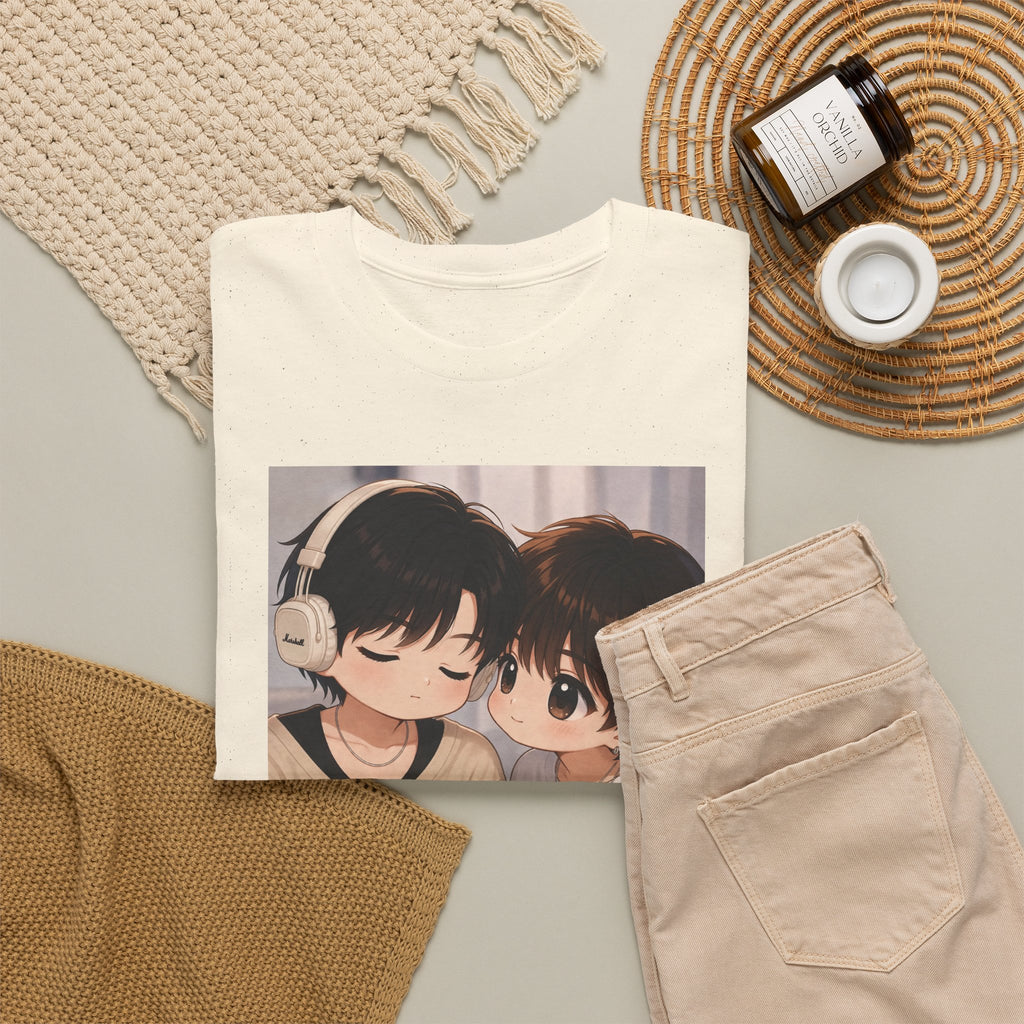 Natural Duang With You TeeteePor chibi tee, flat-lay styled with neutral props
