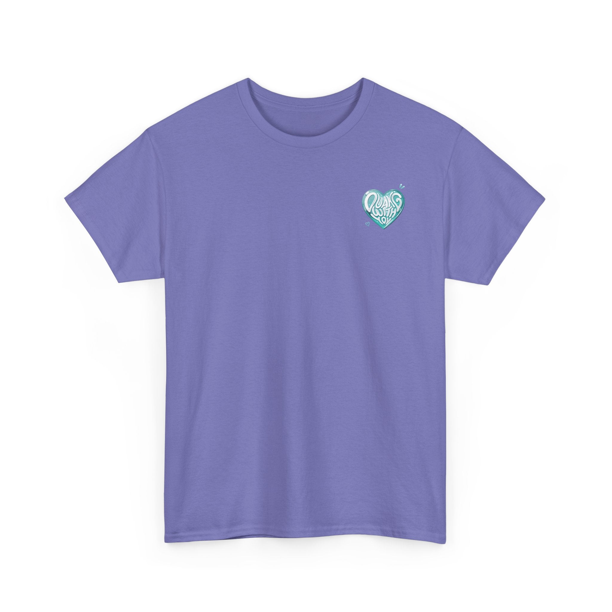 Duang With You t-shirt in violet — mint heart chest print, TeeteePor Thai BL fan merch