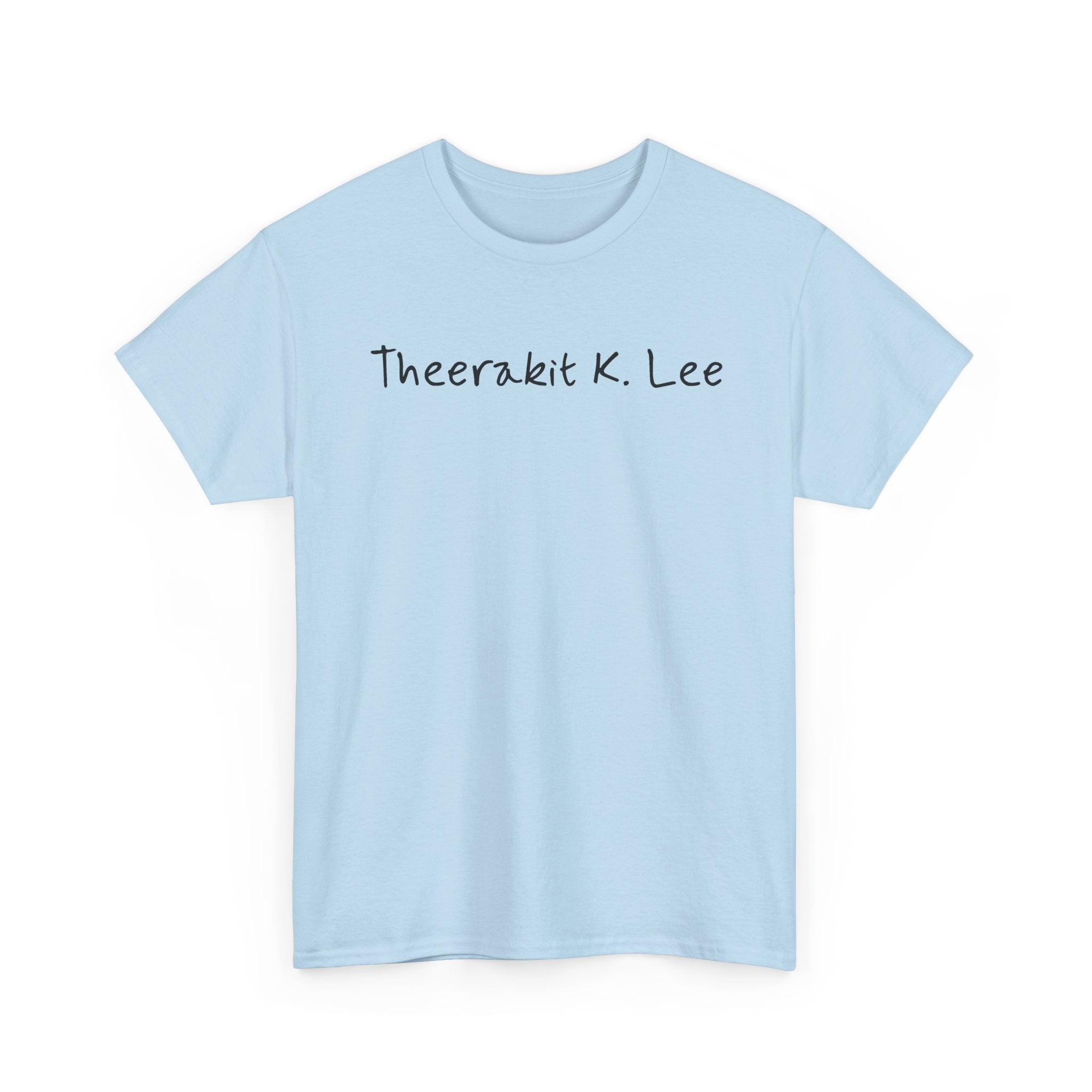 Theerakit K. Lee handwritten tee in light blue, front print – Me and Thee PondPhuwin fan merch