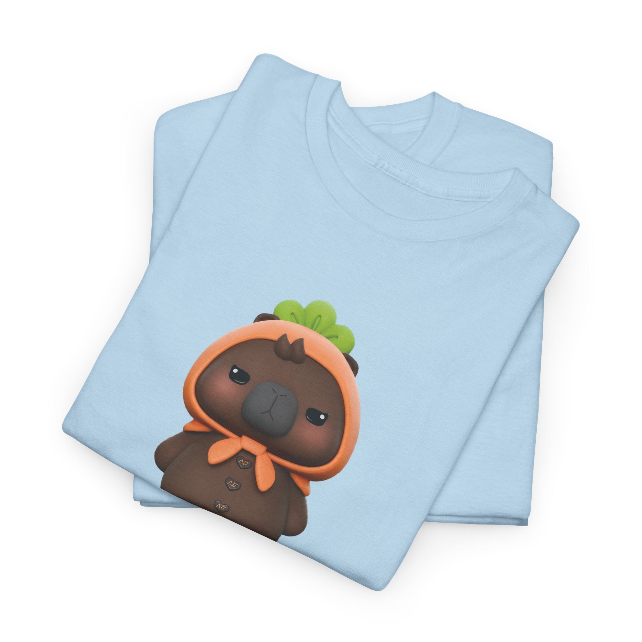Folded light blue NetJJ JookKroo mascot t-shirt — Love Upon a Time Thai BL fan merch