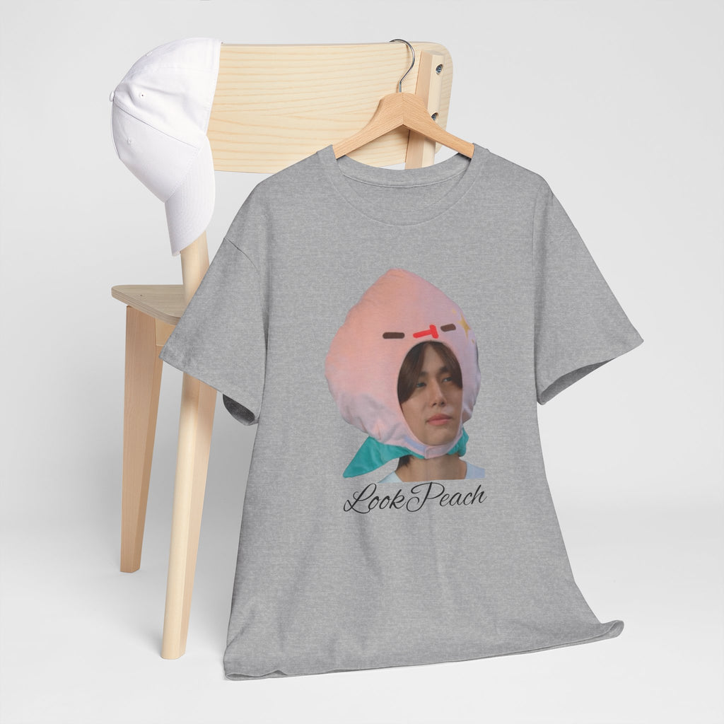 'Look Peach' Phuwin as Peach t-shirt in sport grey — PondPhuwin Me and Thee fan merch