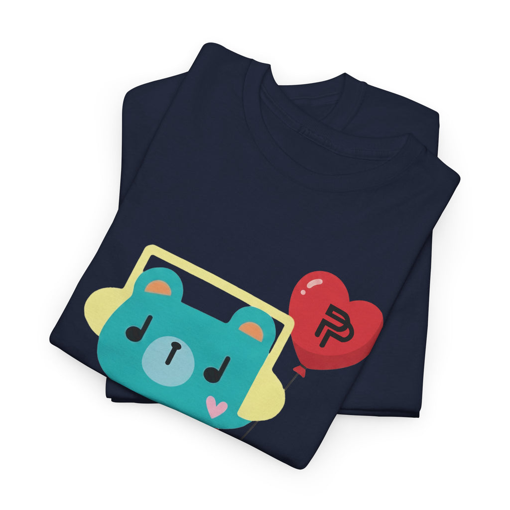 PondPhuwin 'Permpoon' bear mascot t-shirt in navy — Thai BL fan merch