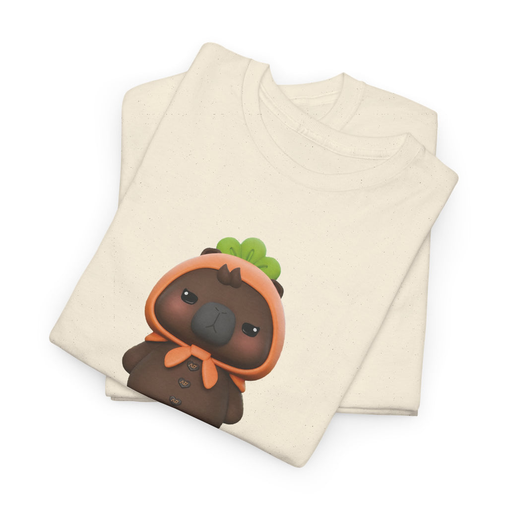 Folded natural NetJJ JookKroo mascot t-shirt — Love Upon a Time Thai BL fan merch