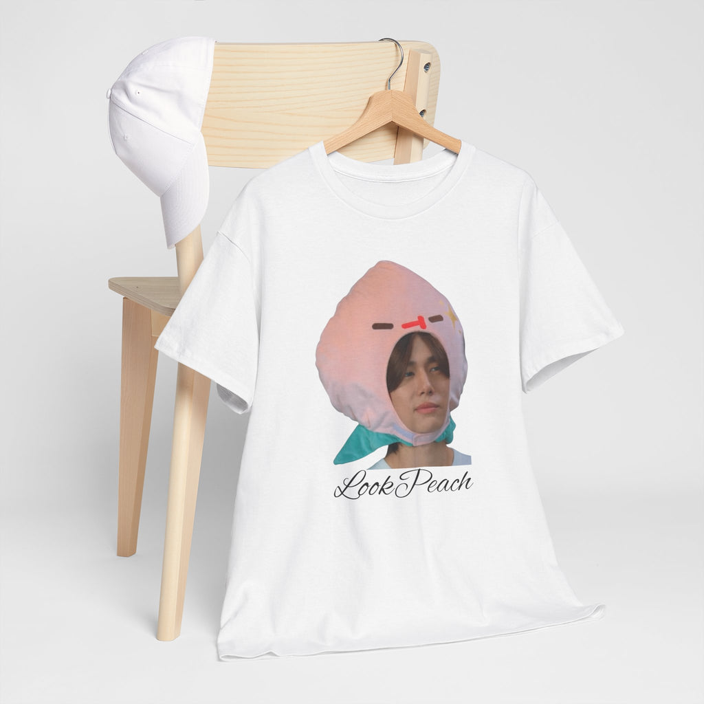 'Look Peach' Phuwin as Peach t-shirt in white — PondPhuwin Me and Thee fan merch