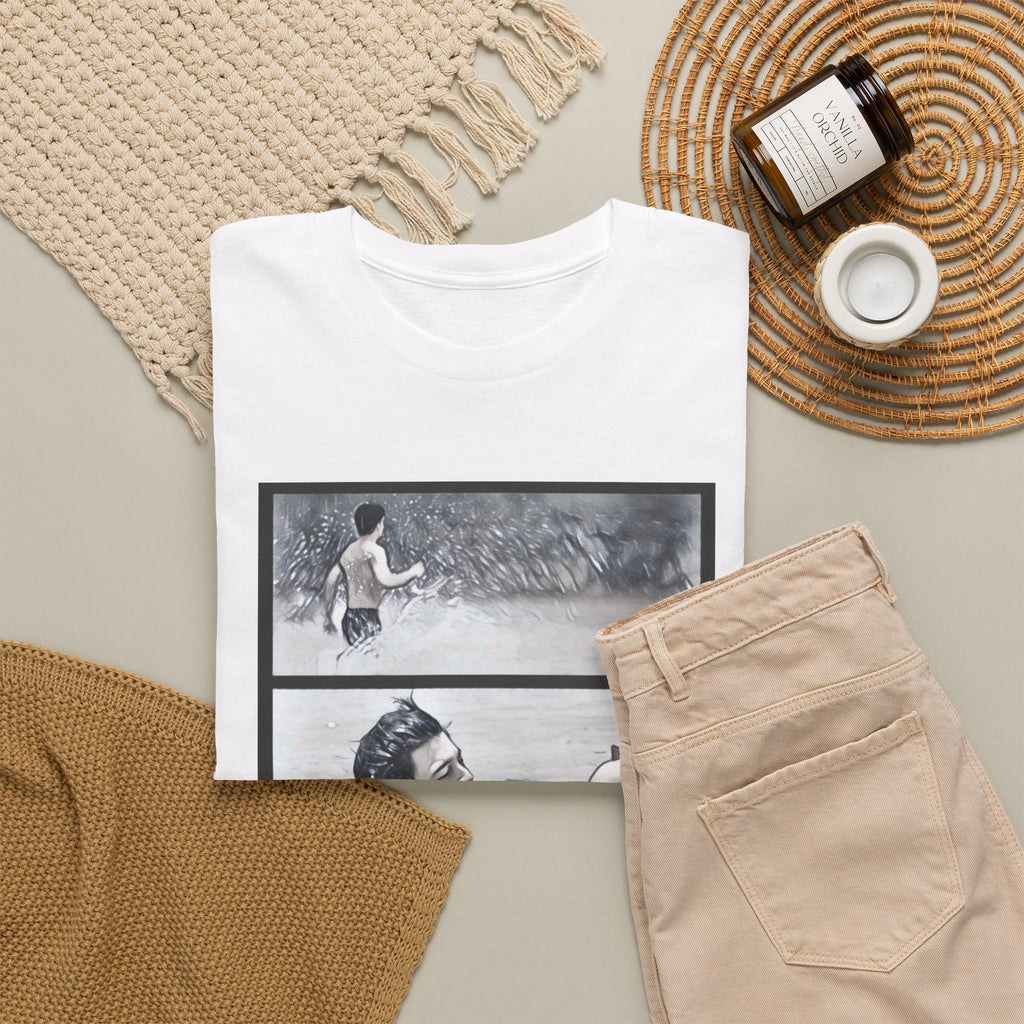 PondPhuwin 'Me and Thee' Thee & Peach three-panel scene t-shirt — Thai BL fan merch
