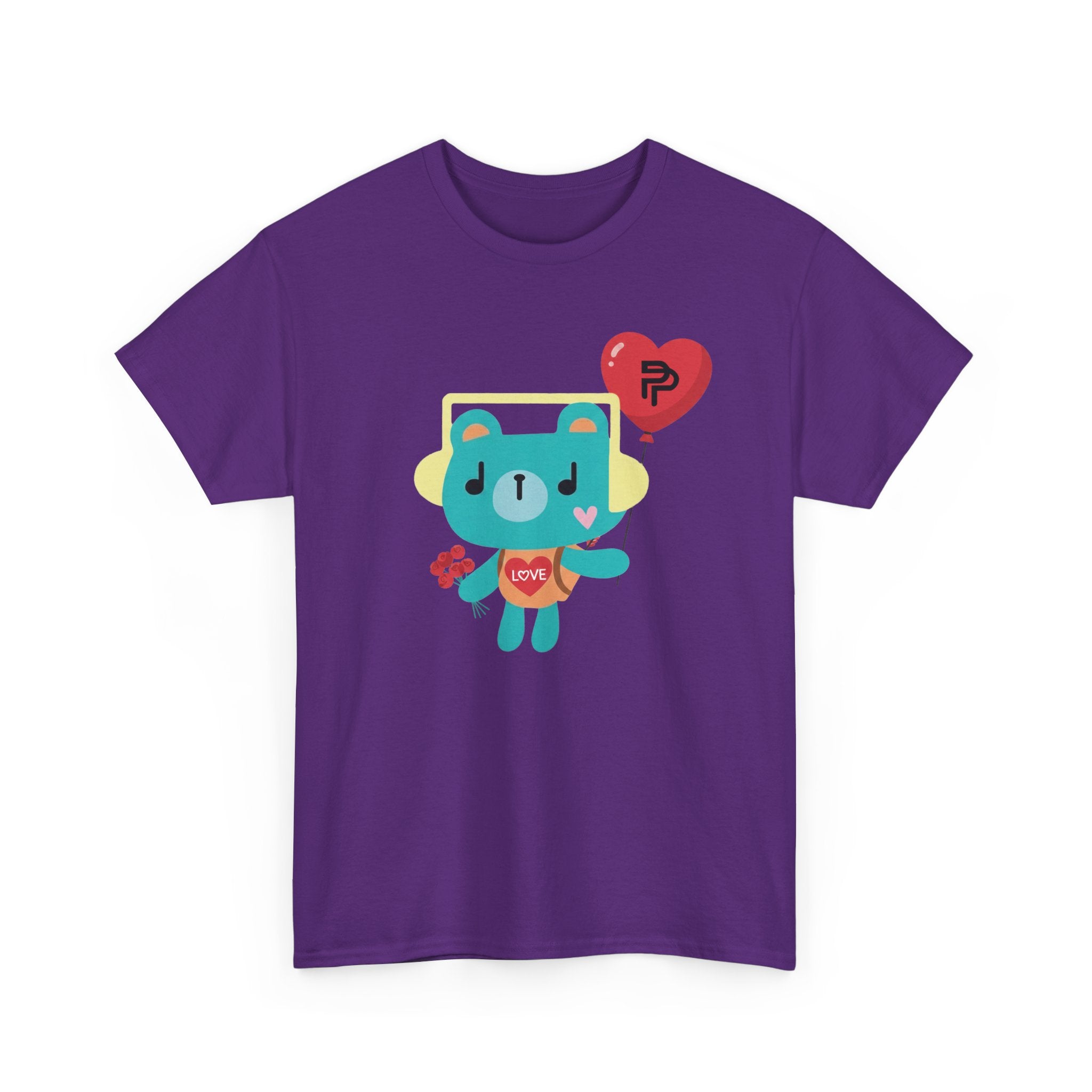 PondPhuwin 'Permpoon' bear mascot t-shirt in purple — Thai BL fan merch