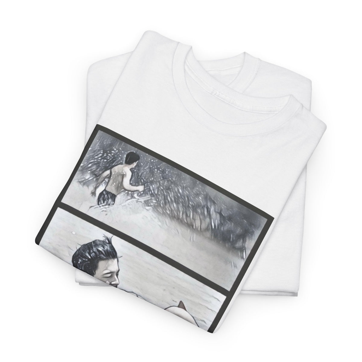 PondPhuwin 'Me and Thee' Thee & Peach three-panel scene t-shirt — Thai BL fan merch