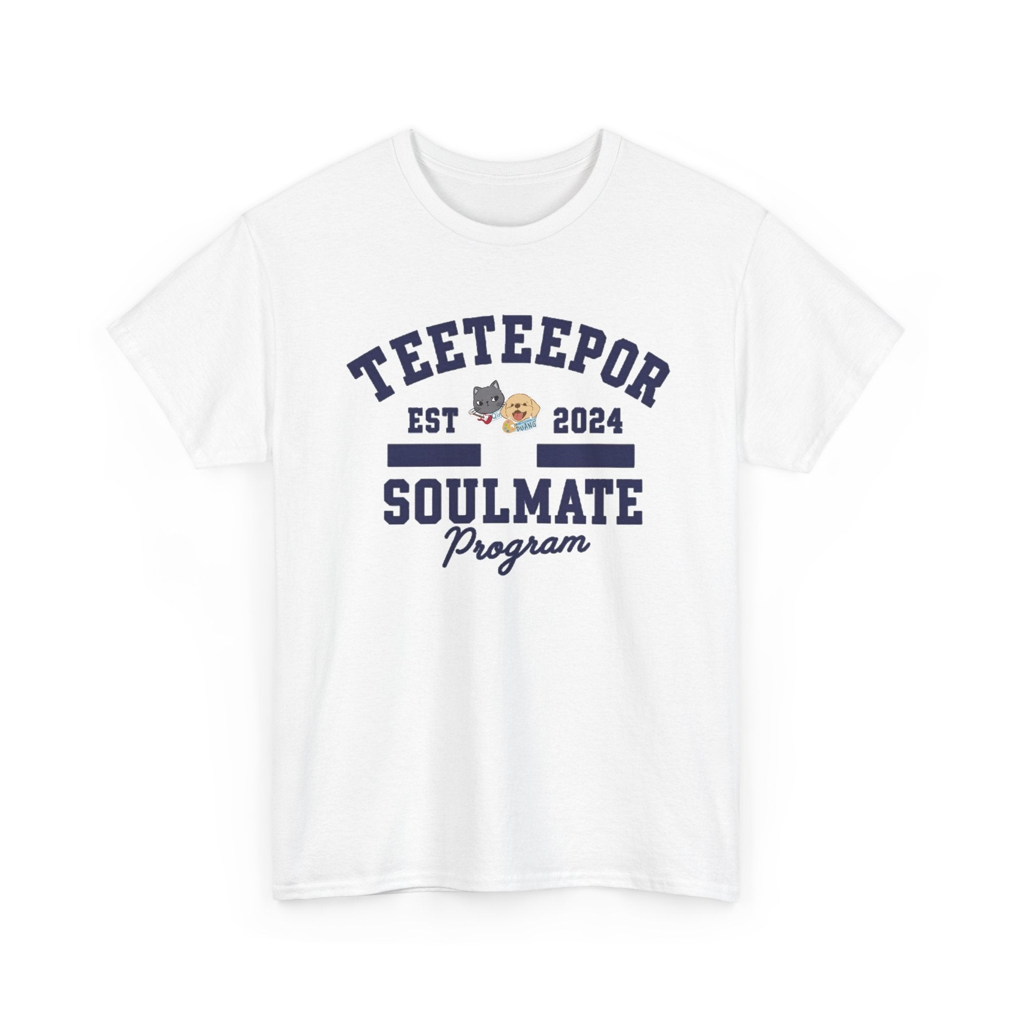 TeeteePor Soulmate Program varsity tee in white, front print – Duang With You Thai BL merch