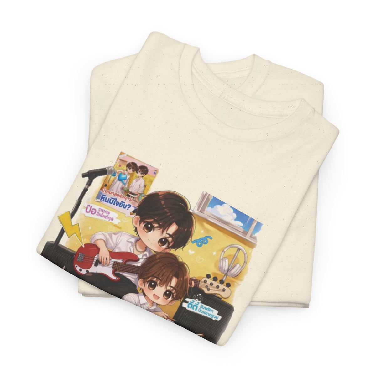 Folded Natural Duang With You TeeteePor series tees, print detail