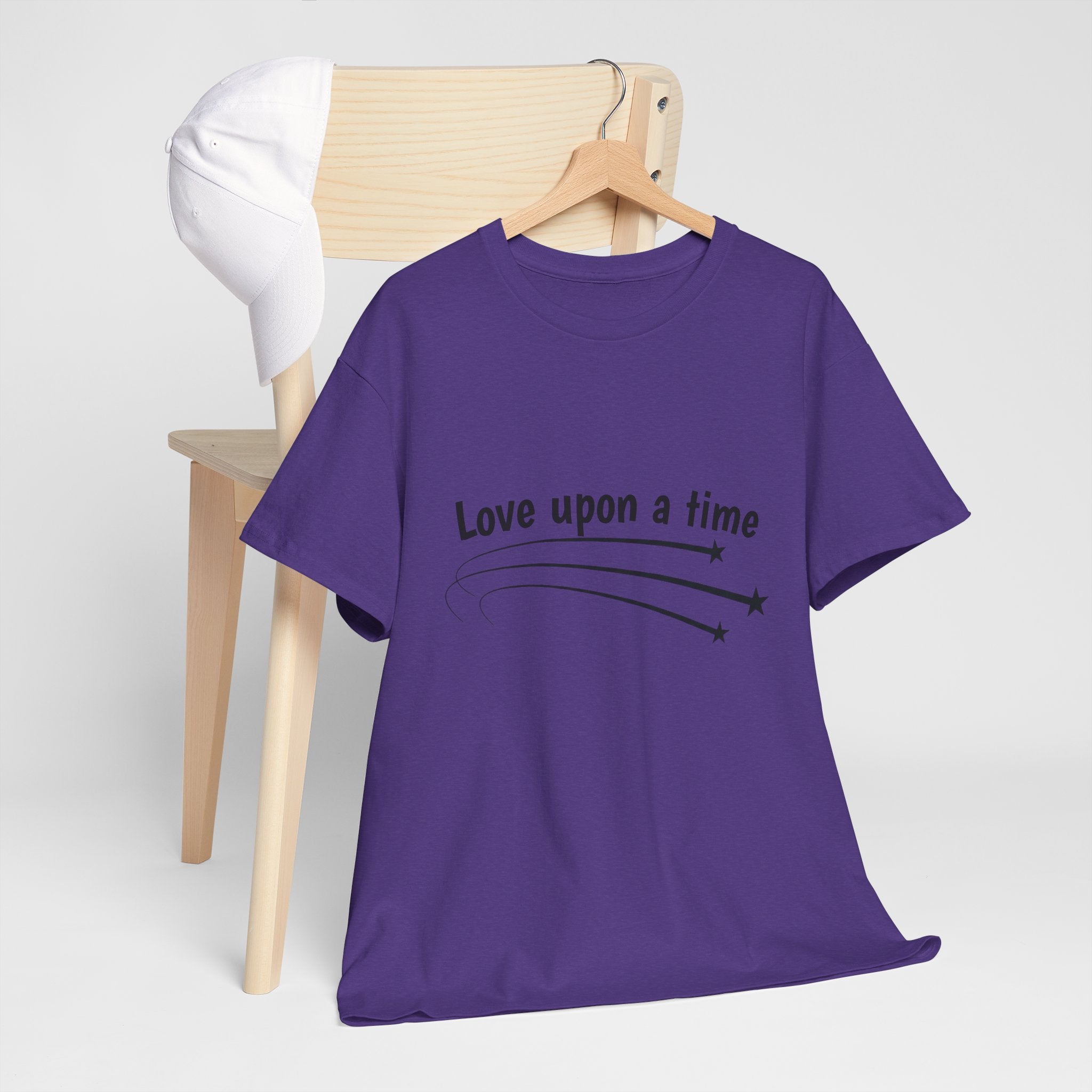 Lilac Love Upon a Time Shooting Stars t-shirt, back view — Thai BL series fan merch